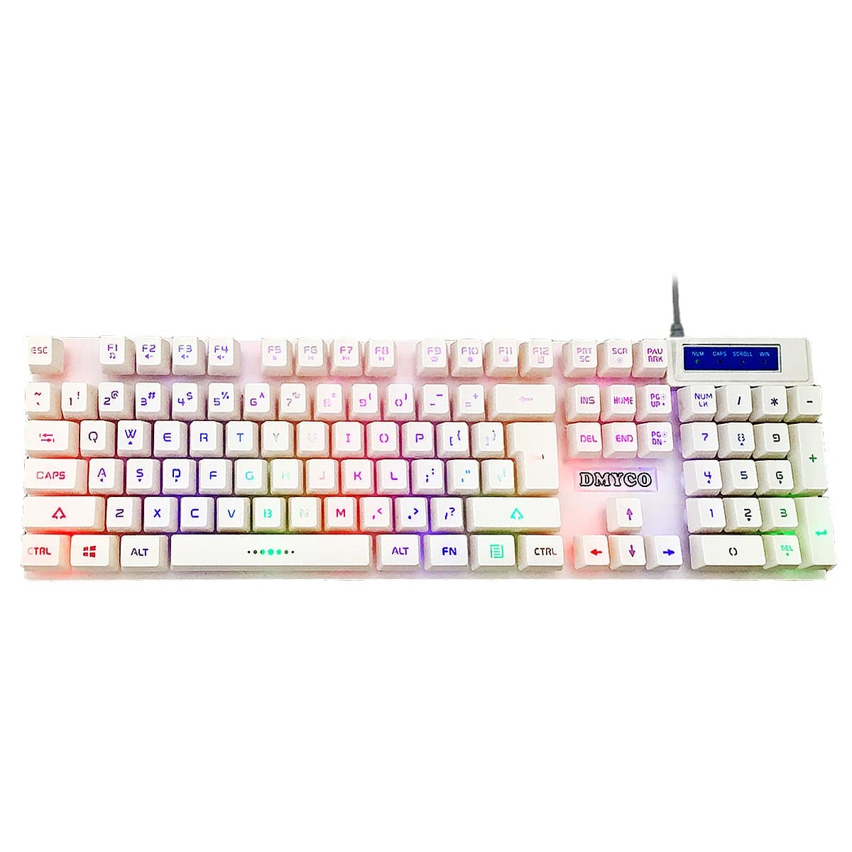 【Clearance Sale】Backlit Keyboard LED Glowing Gaming Keyboard Mechanical Feeling LED Light Keyboard with Adjustable Backlight USB Wired Illuminated Computer Keyboard for PC Games Office (Multicolor Backlight)