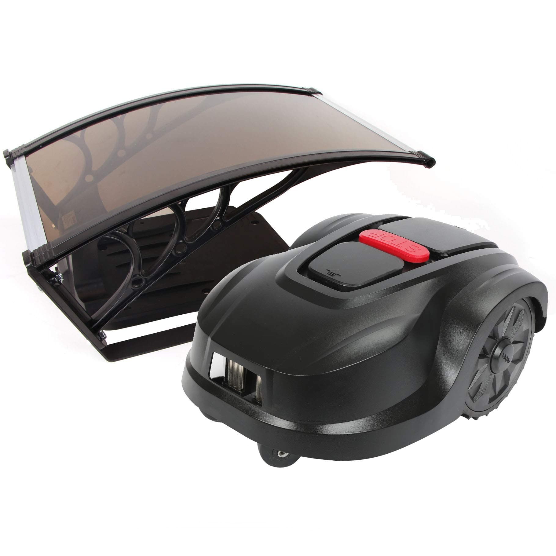 SEAMAGIC Greenkeeper Pre-Programmed Robotic Lawnmower with Rain Shelter, Li-ion Battery Powered and Auto Recharged Mower with Rain Sensor, Safety Shut-Off, 28° Climb Up and Down, Anti Steal Alarm