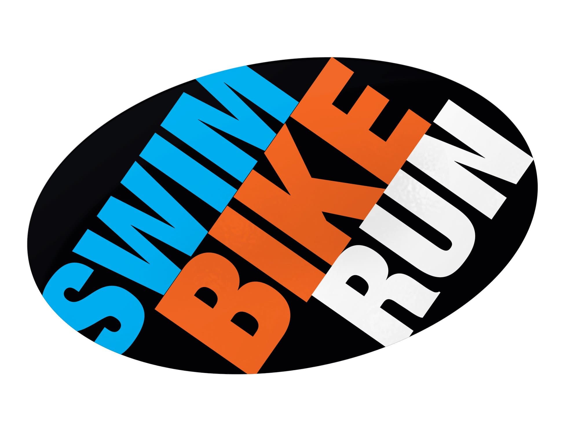Swim Bike Run Sticker (Orange Blue White)