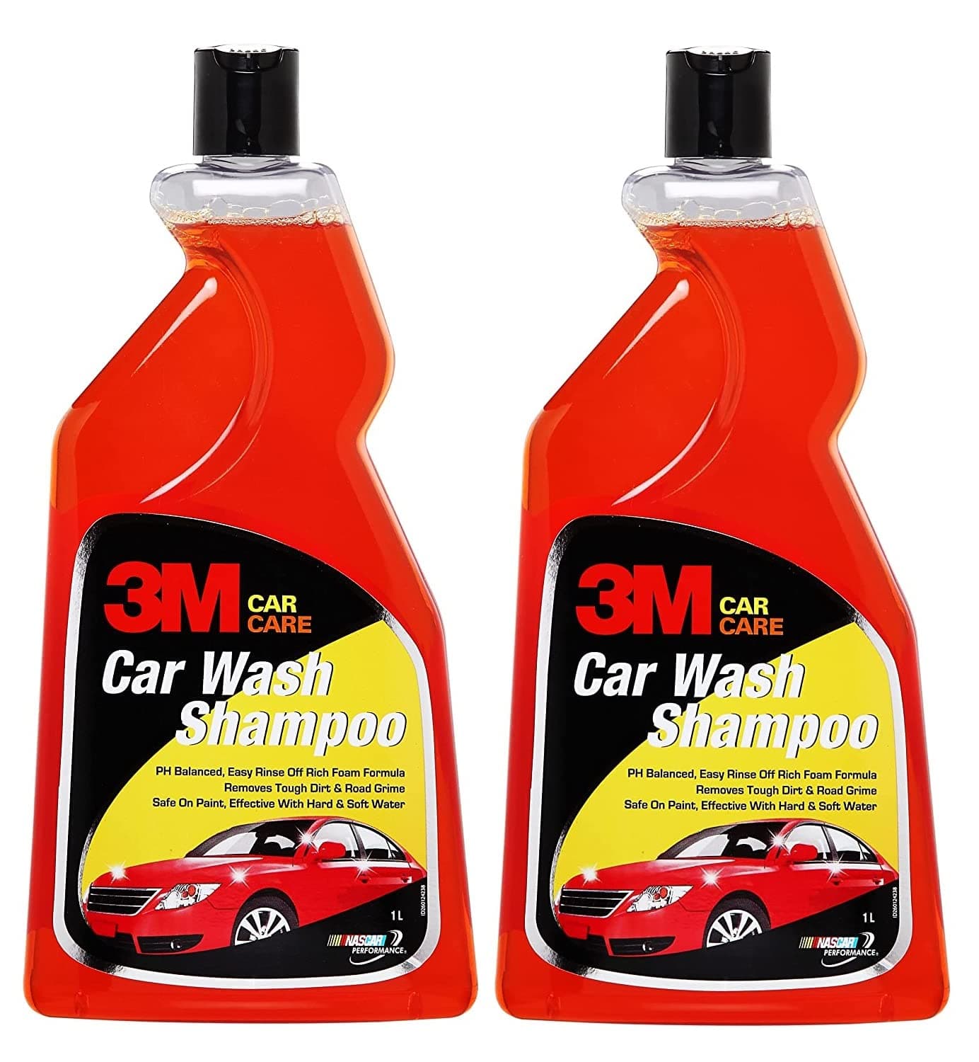 3M Car wash Shampoo, High Foam, Remove tough dirt, Safe on paint (1L Each, Pack of 2)