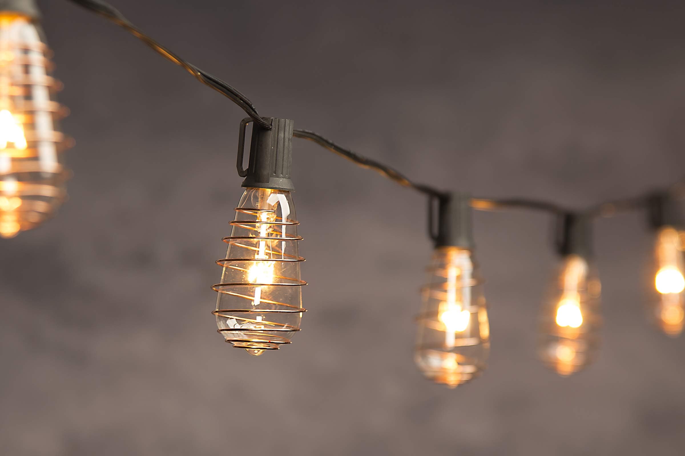 Cleveland Vintage Lighting String Lights with 10 Copper Plated Edison Bulbs, 10 Feet