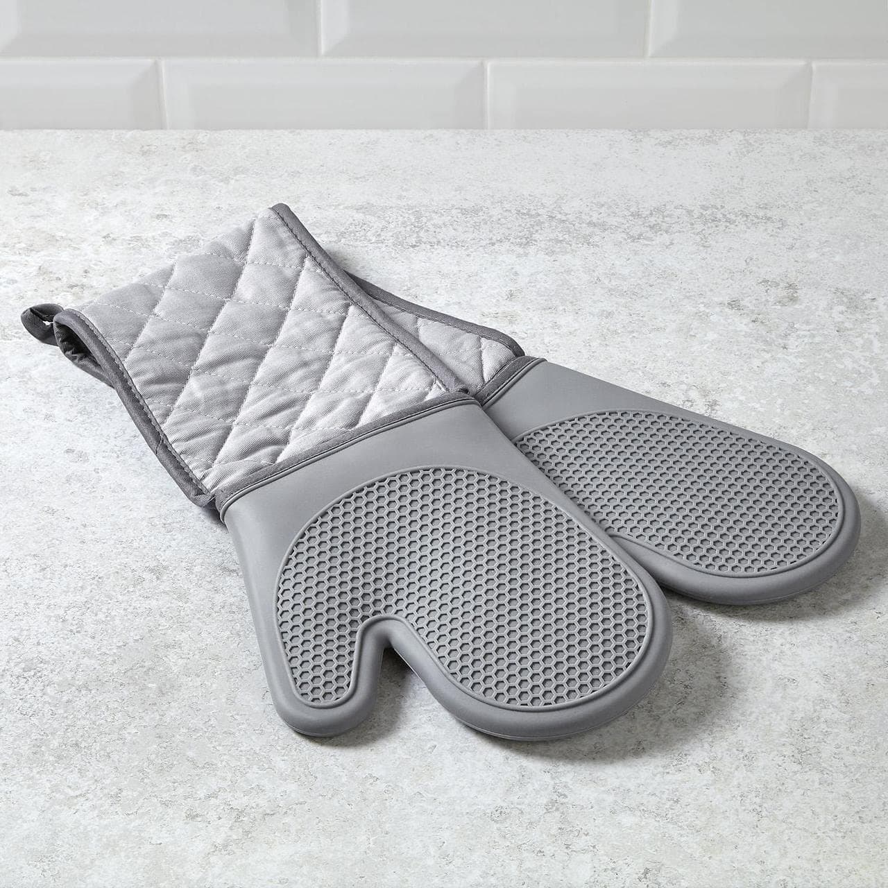 Morrisons Grey Silicone Double Oven Glove