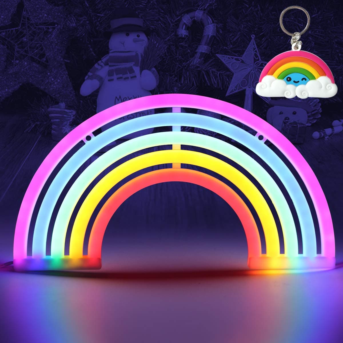 Rainbow Neon Signs Lights Rainbow lamp Wall Light Marquee Battery or USB Operated Rainbow Neon Lights for Wall Decor Bedroom