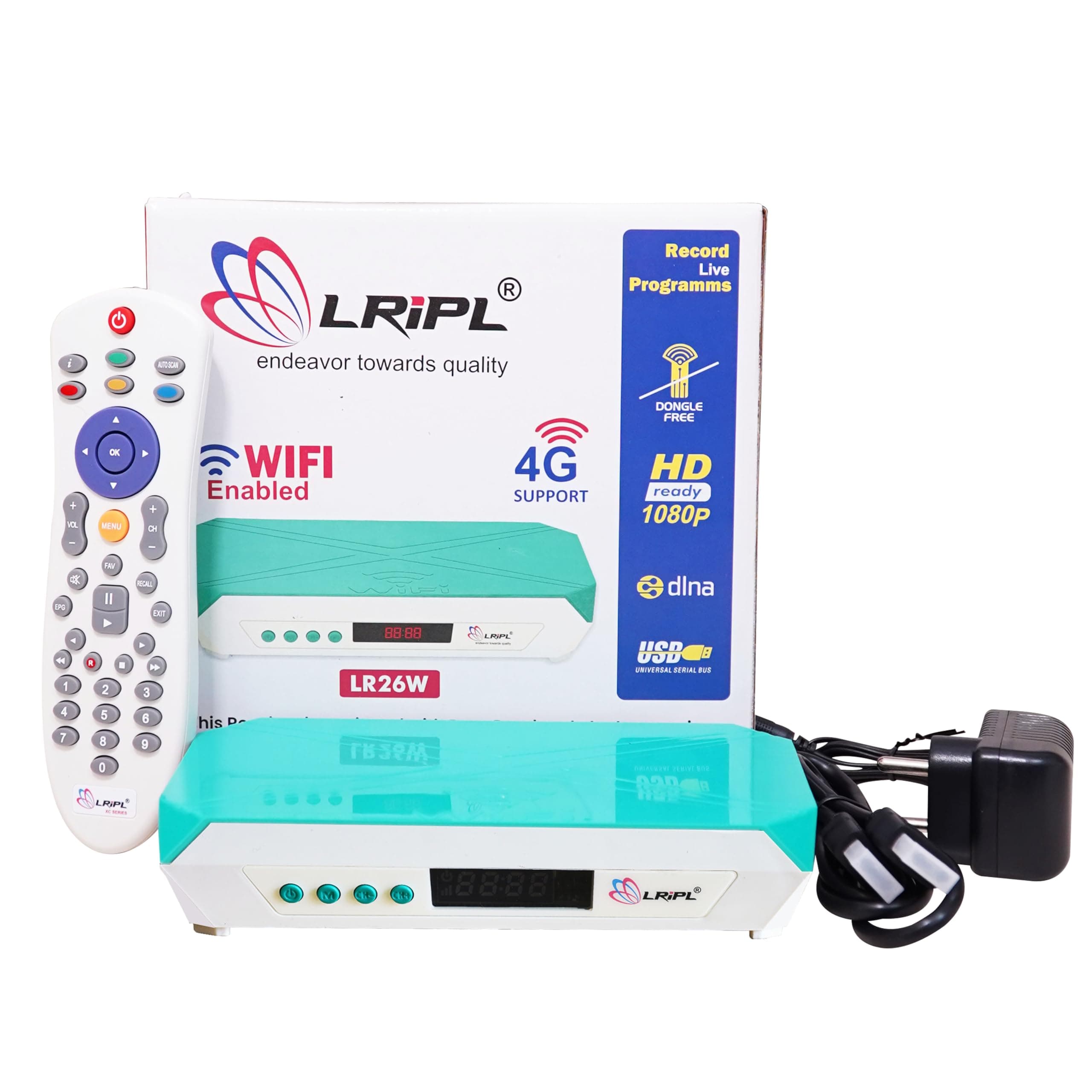 LRIPL LR26W HD Set Top Box MPEG-4 (Required Dish Antena for Watch Free Channel)