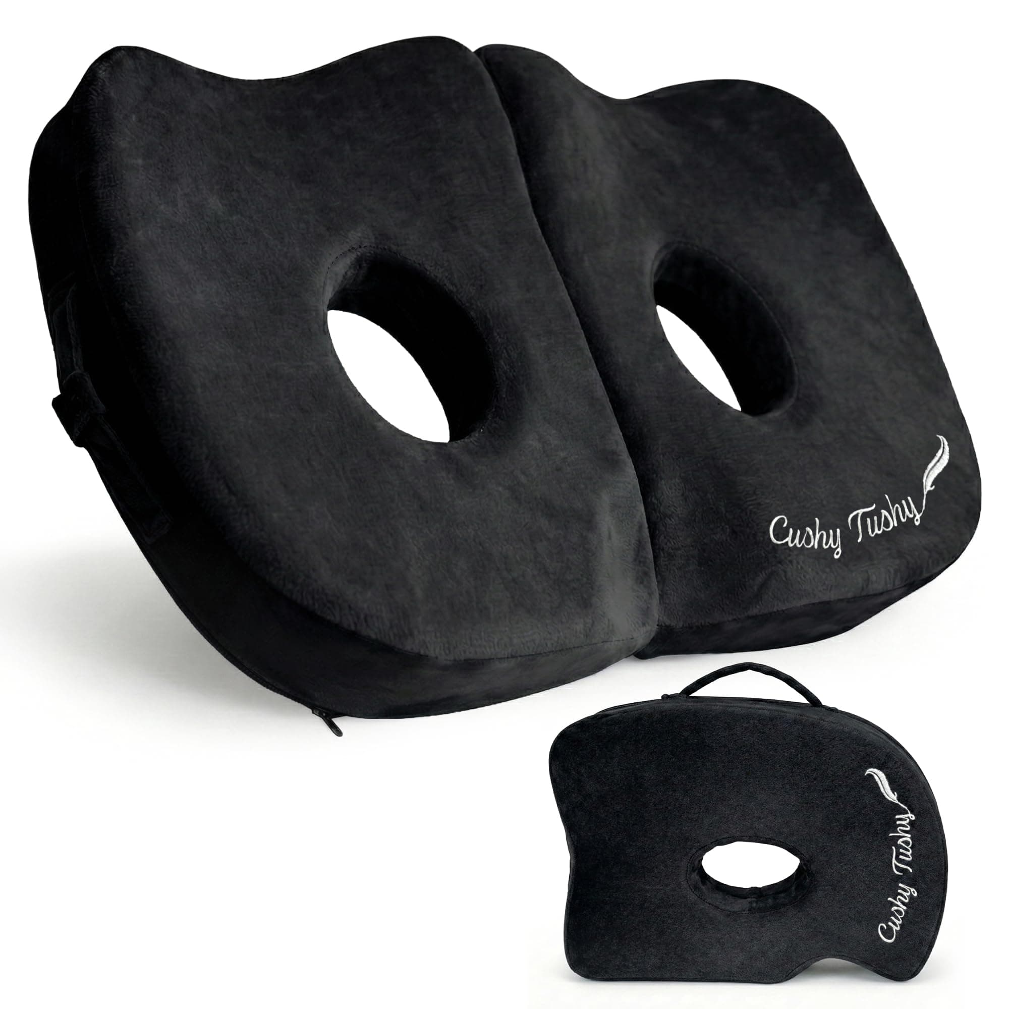 Cushy Tushy Seat Cushion | Premium Foldable Sit Bone Cushion for Pressure Relief, Hip, Hamstrings & Sciatica Comfort | Butt Pillow | Ergonomic Ischial Tuberosity Support for Home, Office & Driving