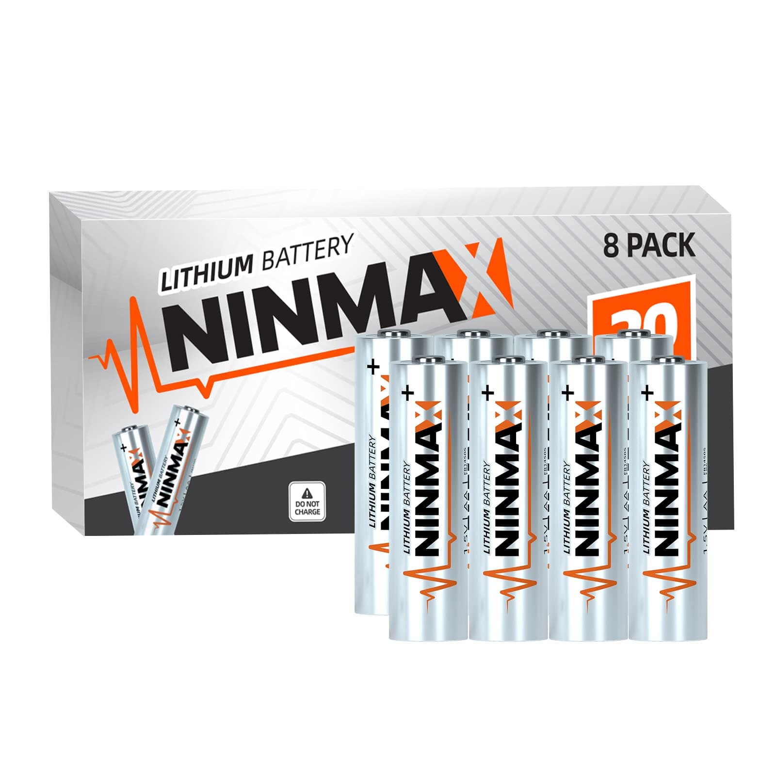 Lithium AA Batteries 3500mAh, 8 Pack 1.5V Longest Lasting Double A Battery for High-Tech Devices【Non-Rechargeable】