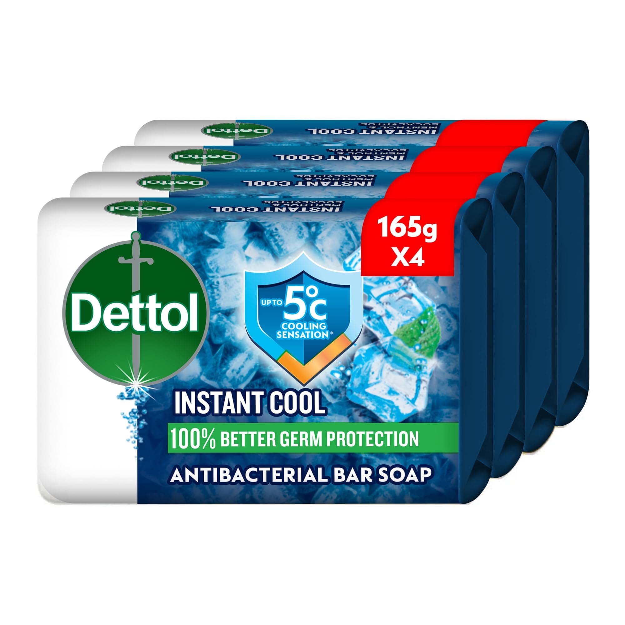 Cool Bathing Soap, Menthol & Eucalyptus Scent, 165g x 4