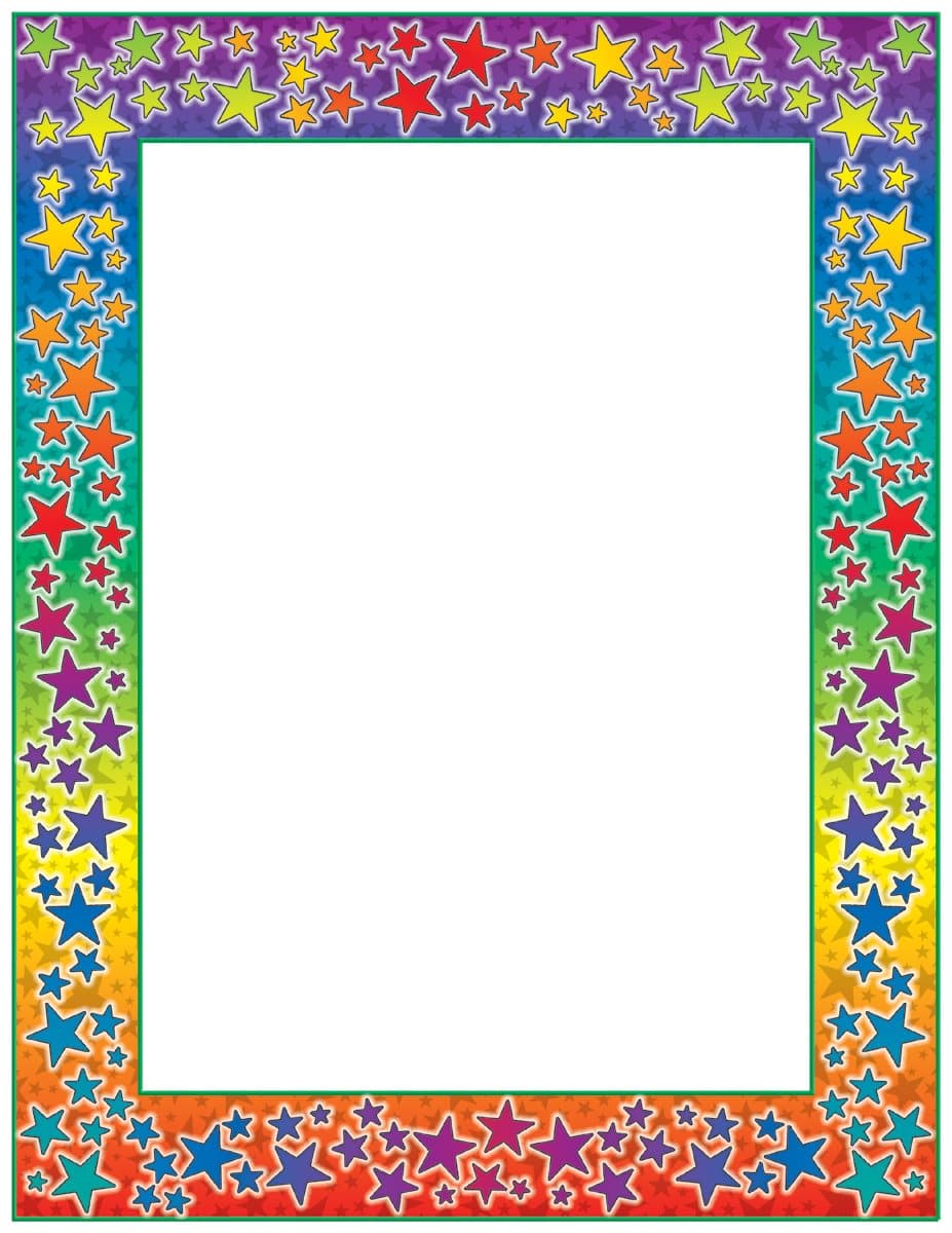 Scholastic TF3581 Printer Paper, Rainbow Stars!, Multiple Colors