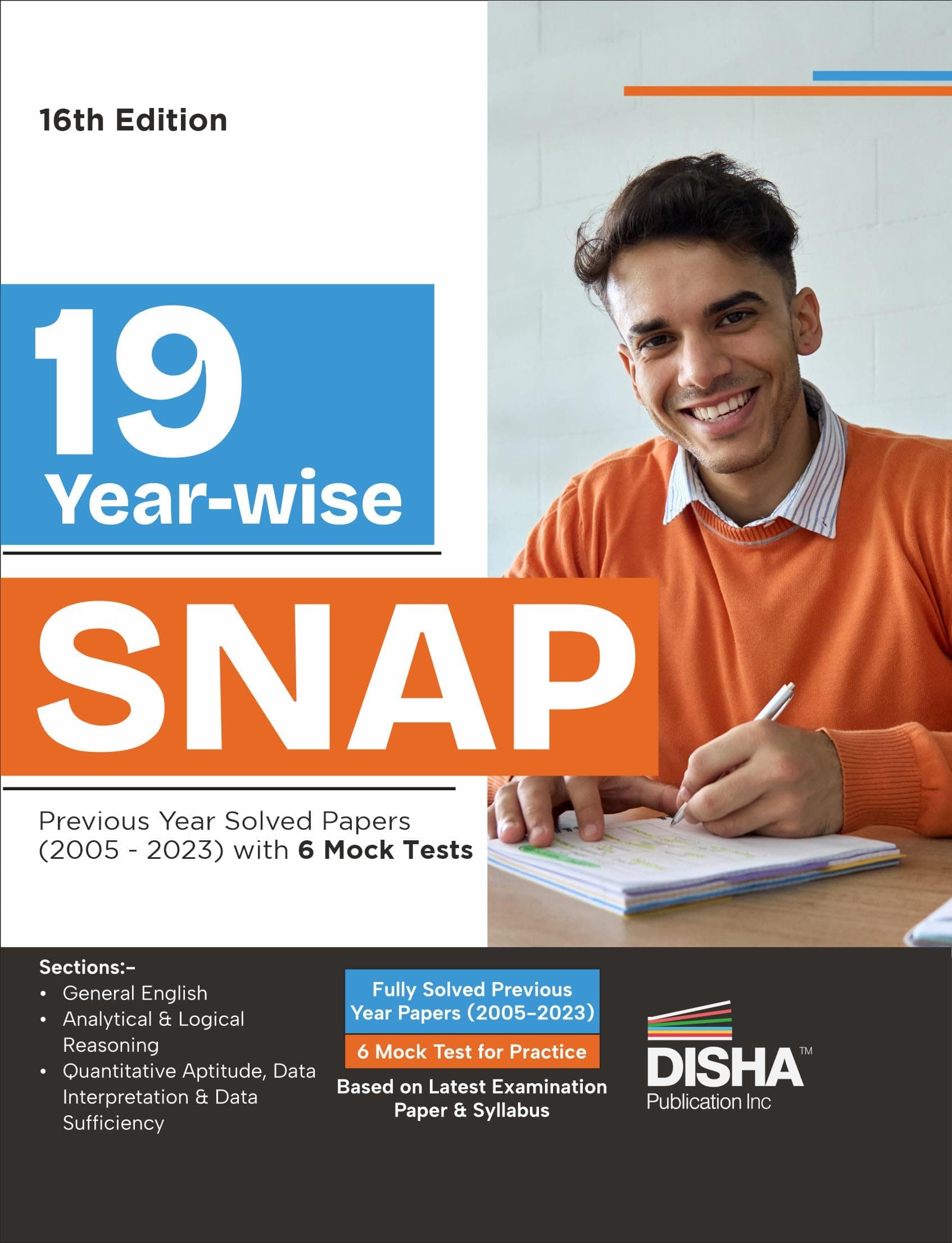 19 Year-wise SNAP Previous Year Solved Papers (2005 - 2023) with 5 Mock Tests 16th Edition | PYQs Question Bank | Quantitative Aptitude, Verbal Ability, Reading Comprehension & Reasoning