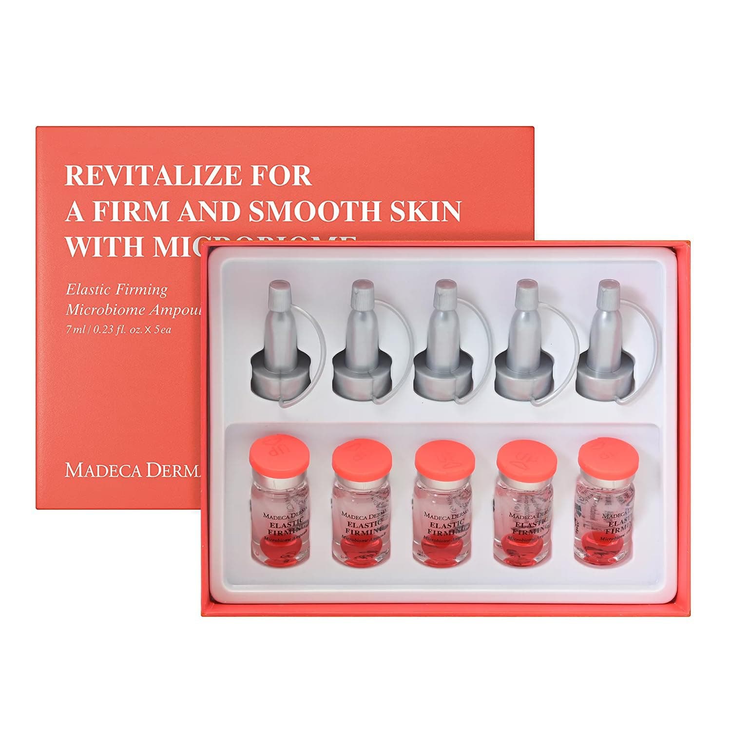 DERMA Microbiome Ampoule (Elastic Firming, 0.23fl oz x 5 pcs) - Korean Skin Care Serum for Elasticity Restoration & Reduced Fine Lines by Dongkook. Skin-Derived Microbiome, Hyaluronic Acid.