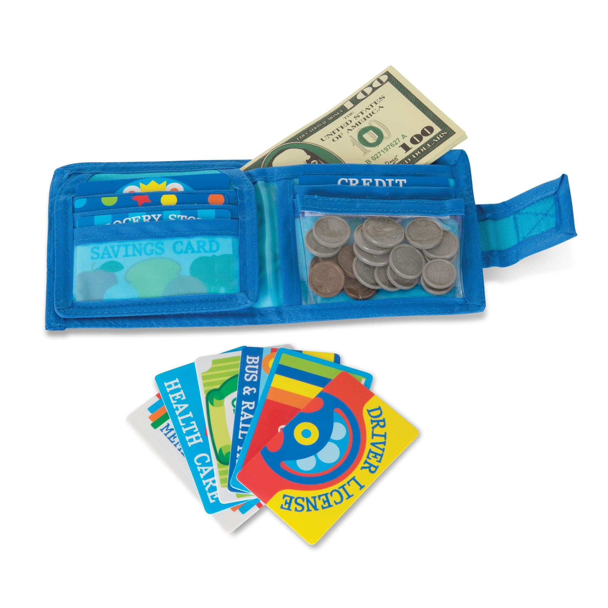 Melissa & Doug And Pretend-To-Spend Wallet- Blue
