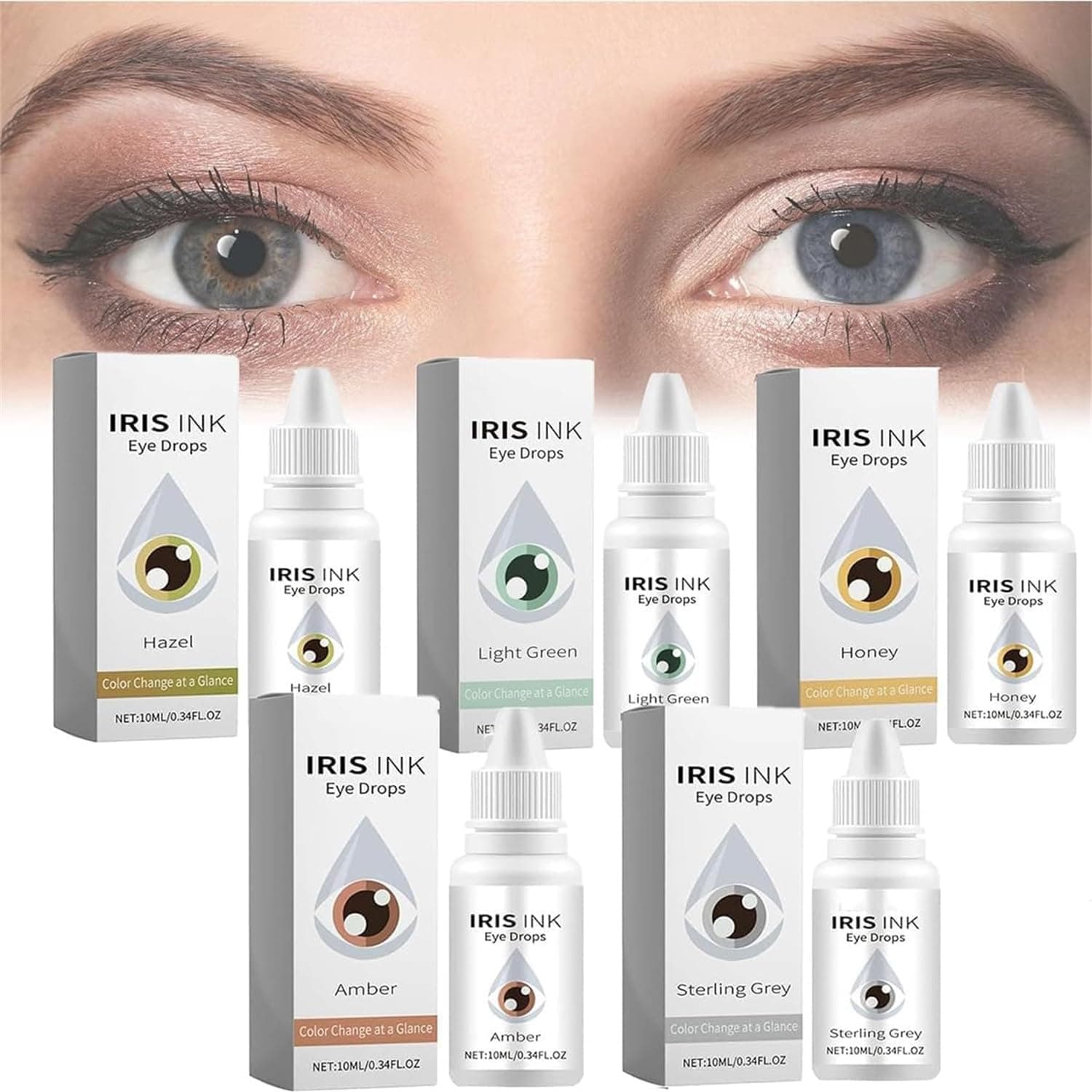 Zakdavi Irisink Pro Eye Drops,Eye Color Changing Eye Drops,Irisink Eye Drops,Fancy Drops Change Your Eye Color,Change Eye Color Drops,Natural Eye Drops,Lighten & Brighten Your Eye Color (Mixed)