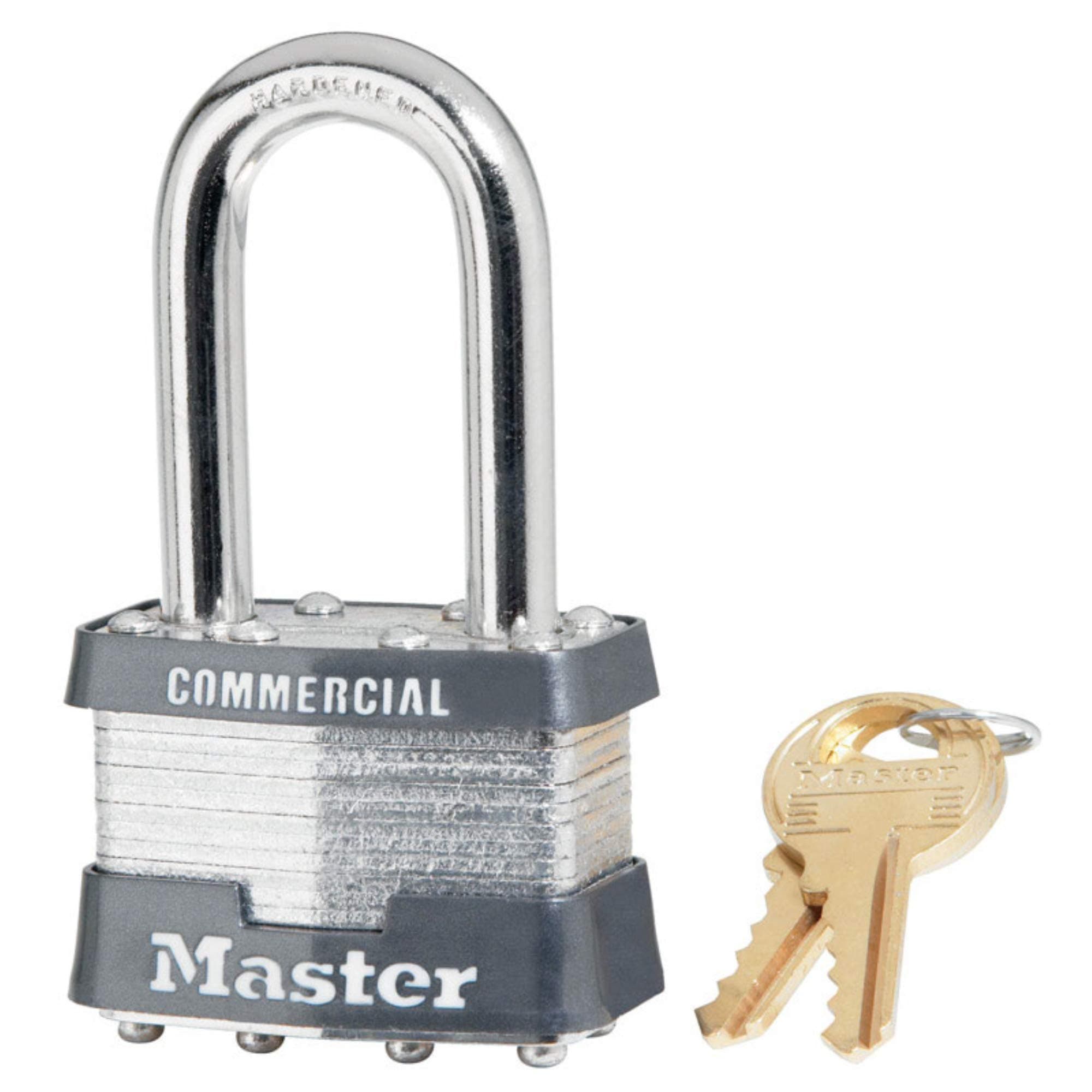 Master Lock1-5/16 in. H x 1 in. W x 1-3/4 in. L Laminated Steel 4-Pin Cylinder Padlock 1 pk Keyed Alike
