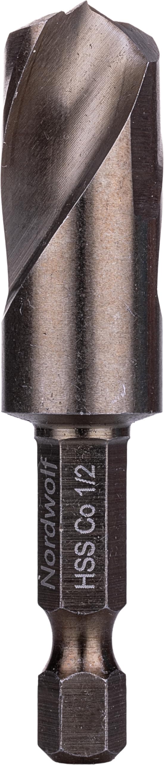 NordWolf 1/2" M35 Cobalt Stubby Drill Bit for Stainless Steel & Hard Metals, with 1/4" Hex Shank for Quick Chucks & Impact Drivers
