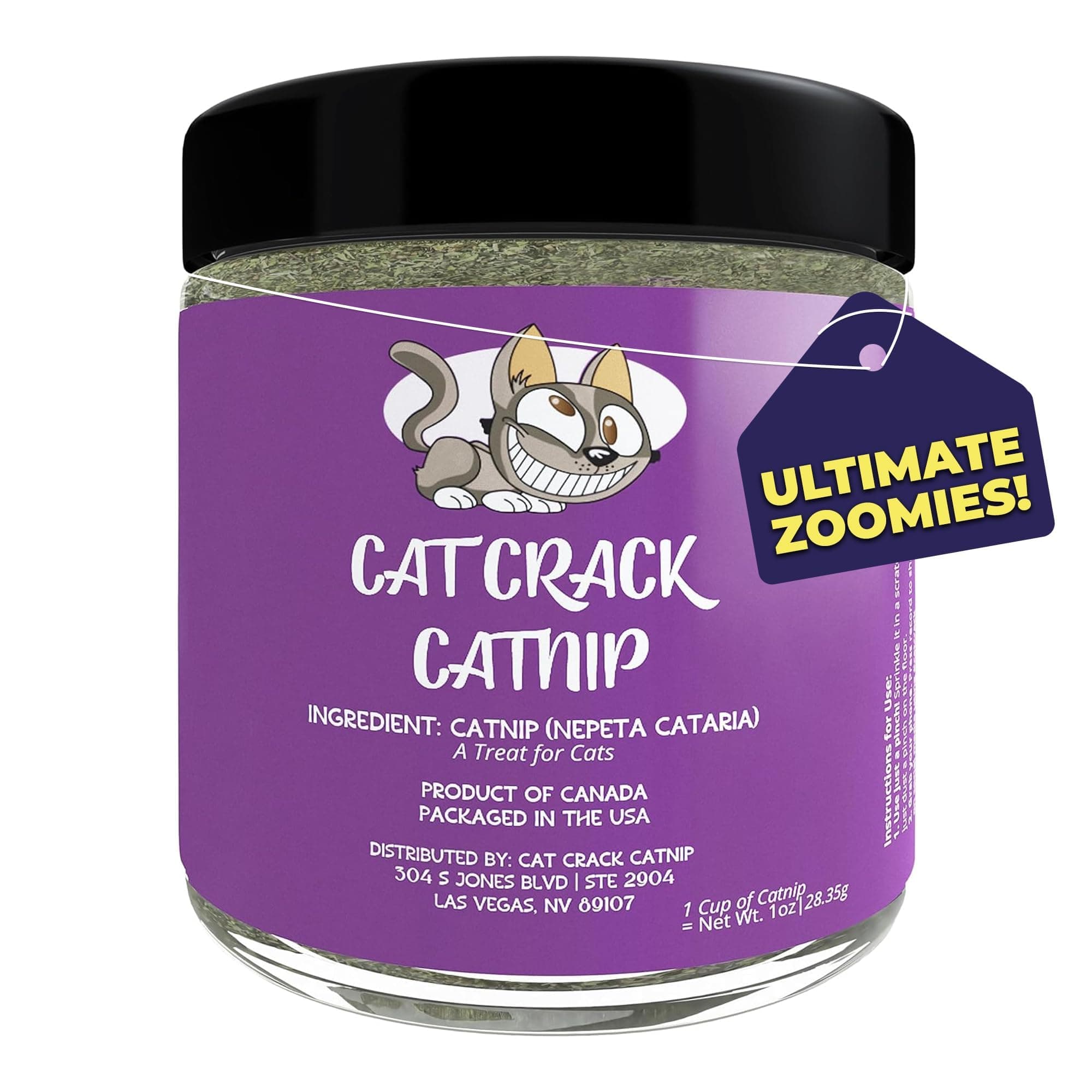 Cat Crack Catnip, Premium Blend Safe for Cats, Infused with Maximum Potency Your Kitty is Sure to Go Crazy for (1 Cup)