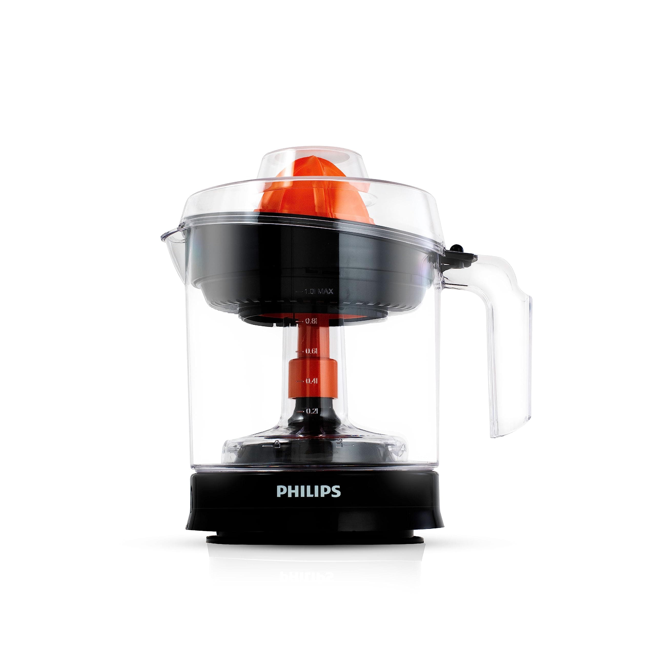 Philips Citrus Press Juicer HR2799/00, 1 Litre, 2 Sized Cones, Sieve adjuster for variable pulp selection