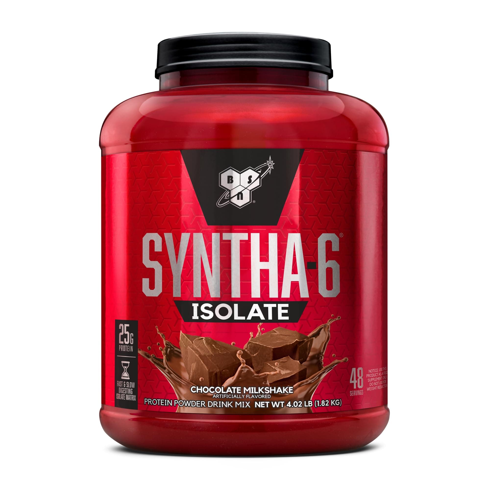 BSN SYNTHA-6 Isolate Protein Powder, Chocolate Protein Powder with Whey Protein Isolate, Milk Protein Isolate, Flavor: Chocolate Milkshake, 48 servings (packaging may vary)