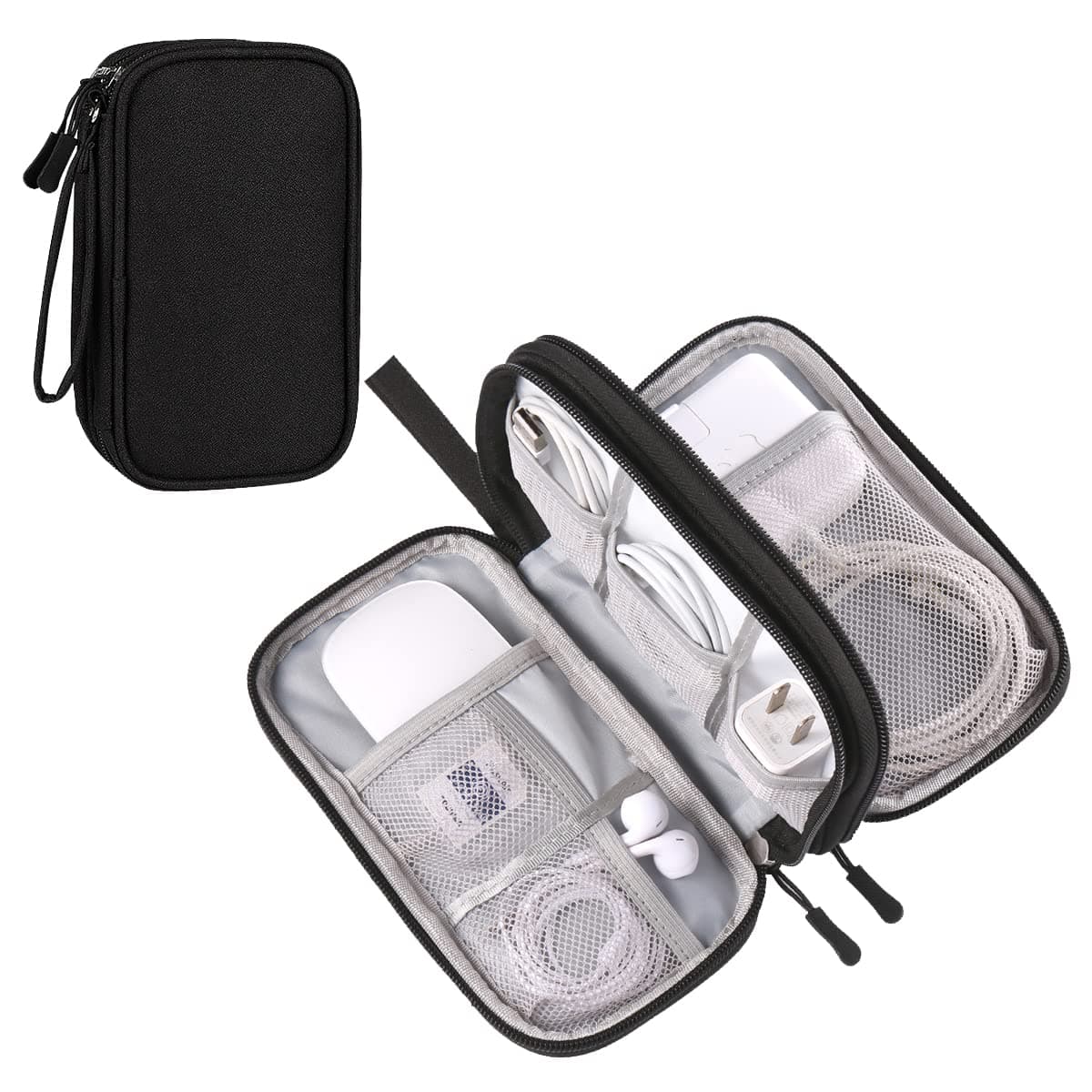BevegekosTech Organizer Travel Case, Carrying Tech Kit for Electronics and Accessories (Medium, Black)