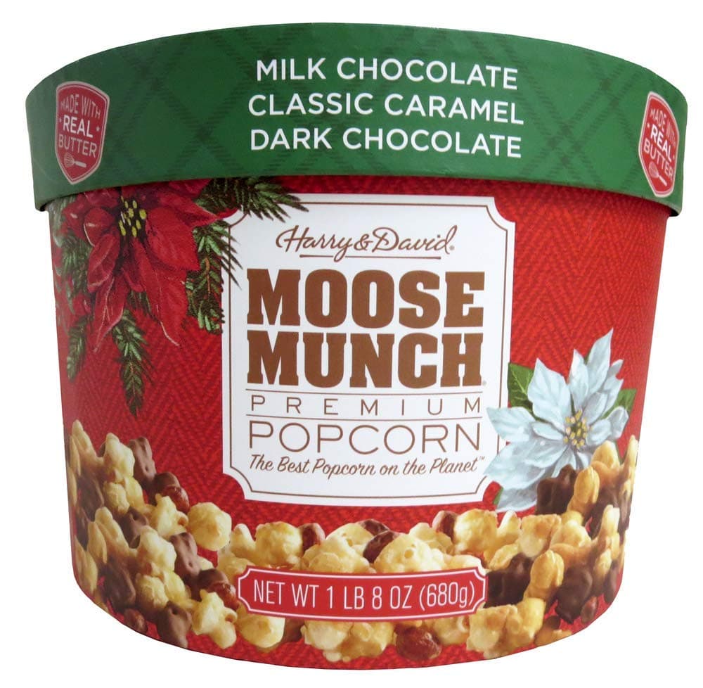 Moose Munch Premium Popcorn 24 oz Holiday Drum