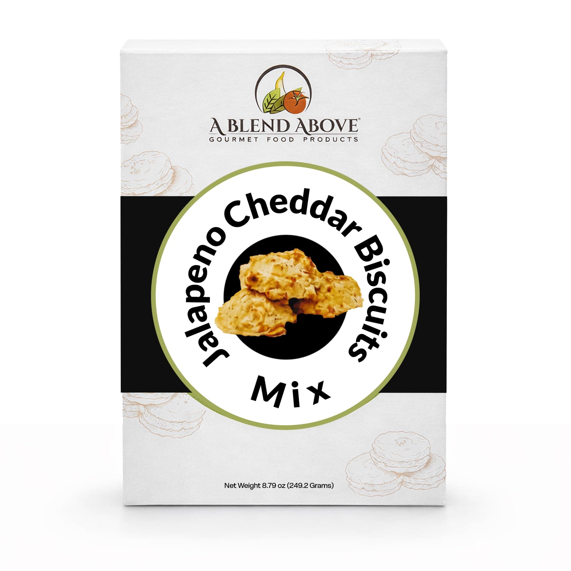A Blend Above Jalapeno Cheddar Biscuits Mix - Easy To Make, Makes 10 Biscuits, Biscuit Mix Just Add Water - Deliciously Spicy at Every Bite, Dinner Biscuits, Biscuits & Gravy, Breakfast Biscuits, Spicy Biscuits - 10 Servings
