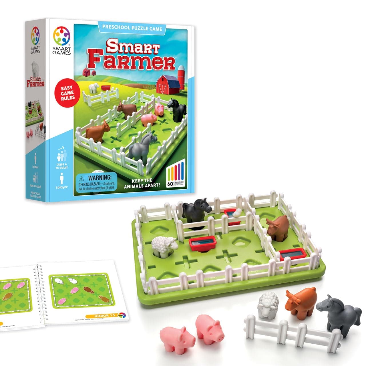 Smart Farmer – Barnyard STEM Focused Cognitive Skill-Building Logic Puzzle Game with 60 Challenges for Ages 5+