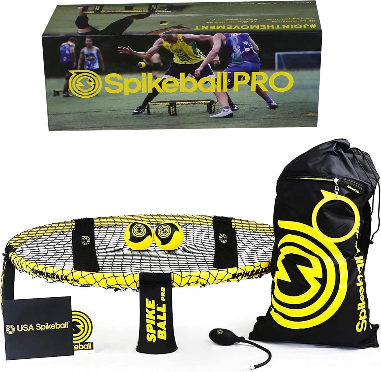 Spikeball Pro Kit (Tournament Edition) - Includes Upgraded Stronger Playing Net, New Balls Designed to Add Spin, Portable Ball Pump Gauge, Backpack - As Seen on Shark Tank TV