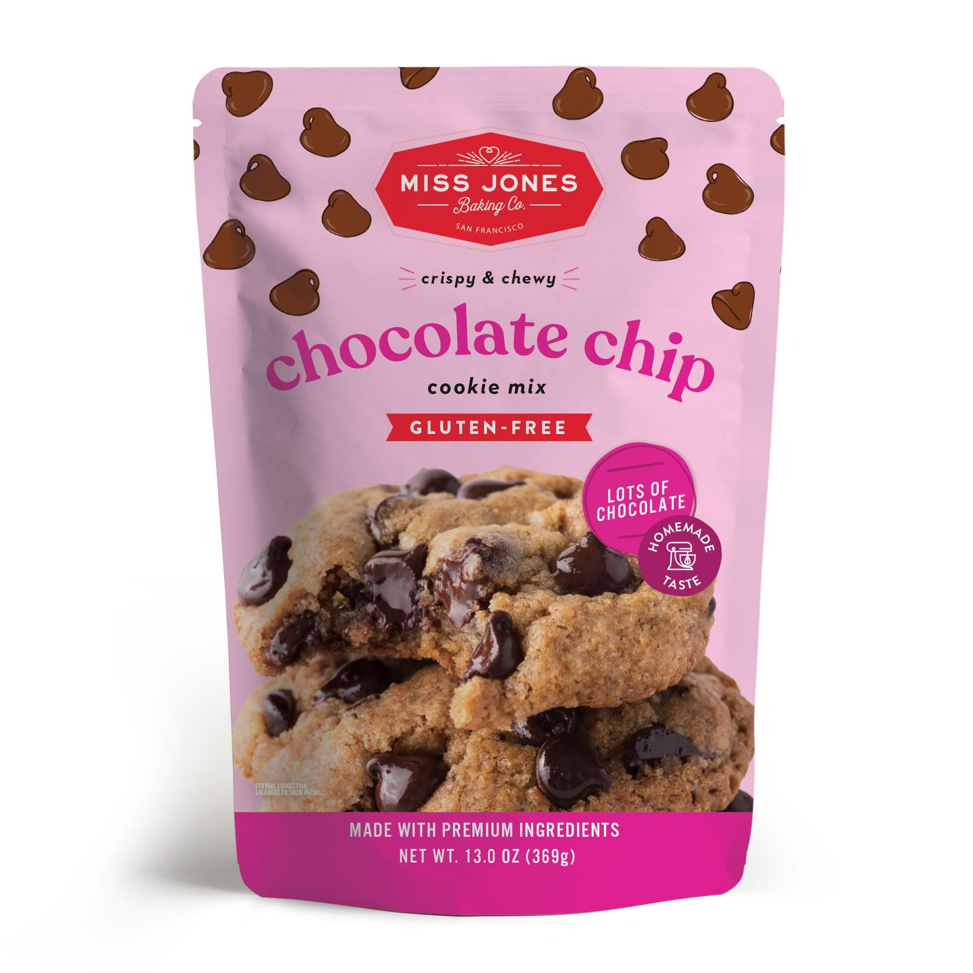 Gluten-Free Chocolate Chip Cookie Mix - More Chocolate Chips, 50% Lower Sugar, Naturally Sweetened Desserts & Treats, 13 Ounce (Pack of 1)