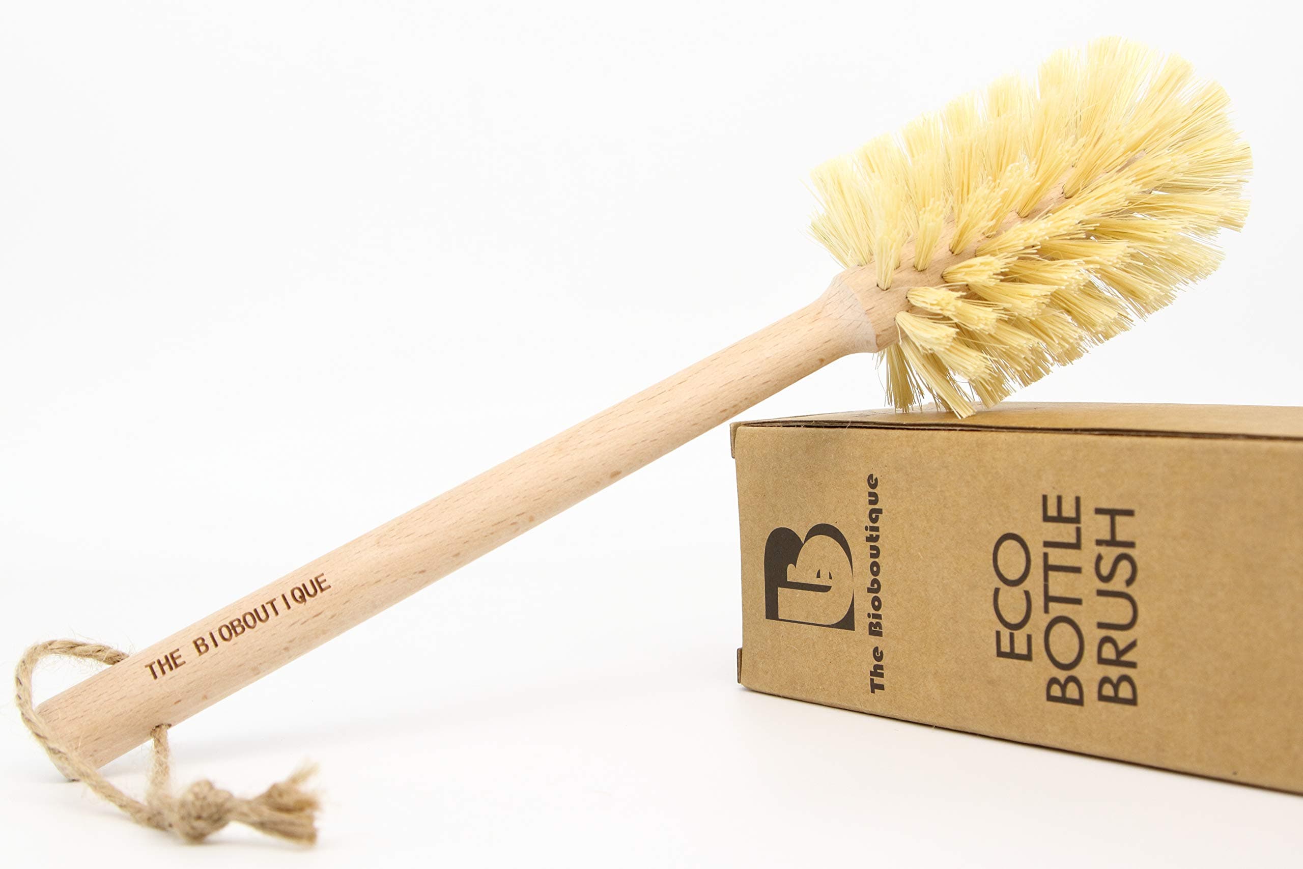 Eco Friendly Bottle Brush Long Handle Beechwood and Sisal Brushes Plastic Free Zero Waste Wooden Washing Up Brush