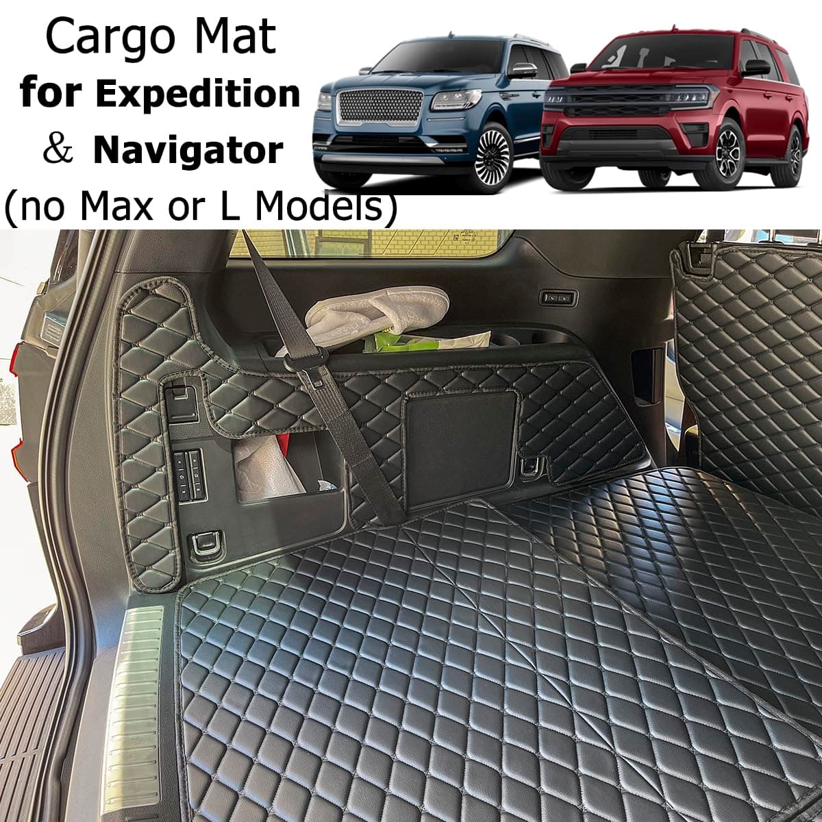 for 2018-2023 Expedition/Navigator (no Max or L Models) Trunk Mat & Rear Backrest Mat Cargo Liners All Weather Waterproof
