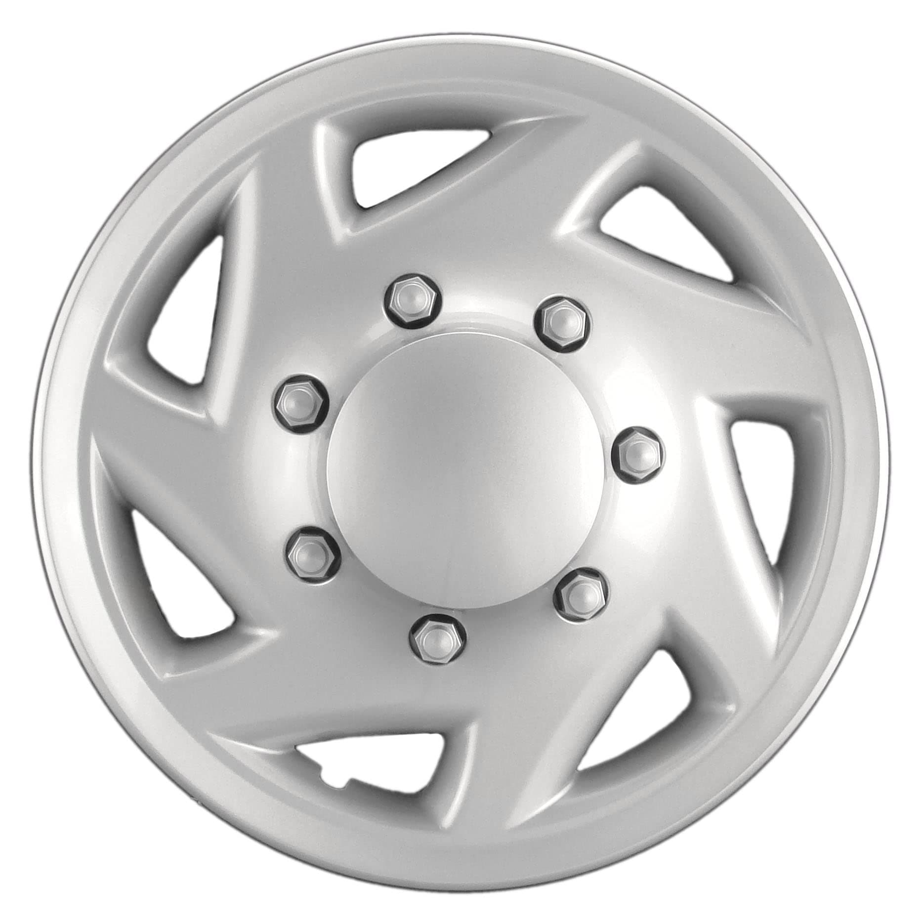 Premium Quality 16" Silver Hubcap/Wheel Cover fits 1995 Through 2019 Ford Van, One Piece Heavy Duty Construction (ONE Single Hubcap) 7030AMS-1
