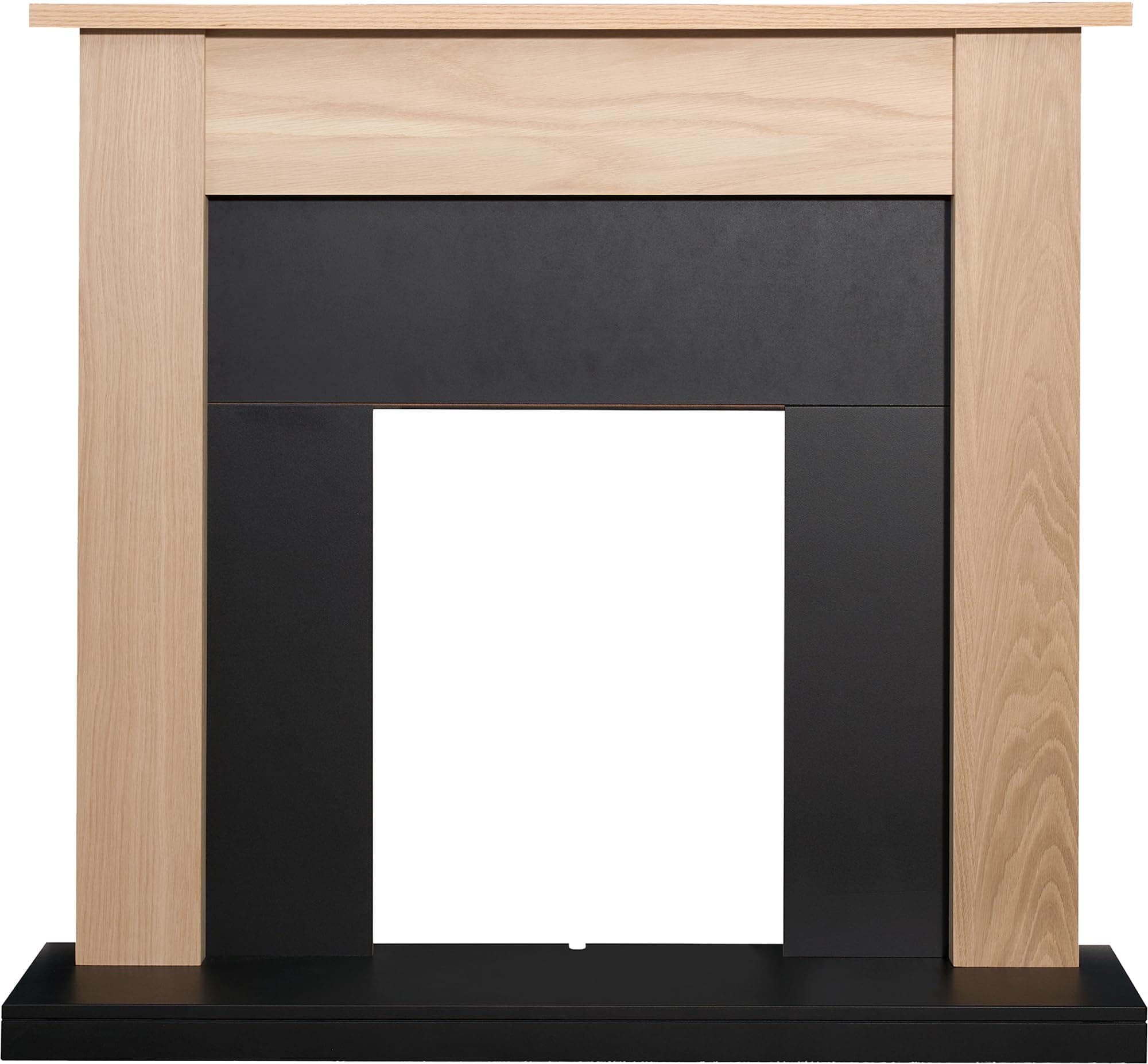 Adam Southwold Fireplace in Oak & Black, 43 Inch