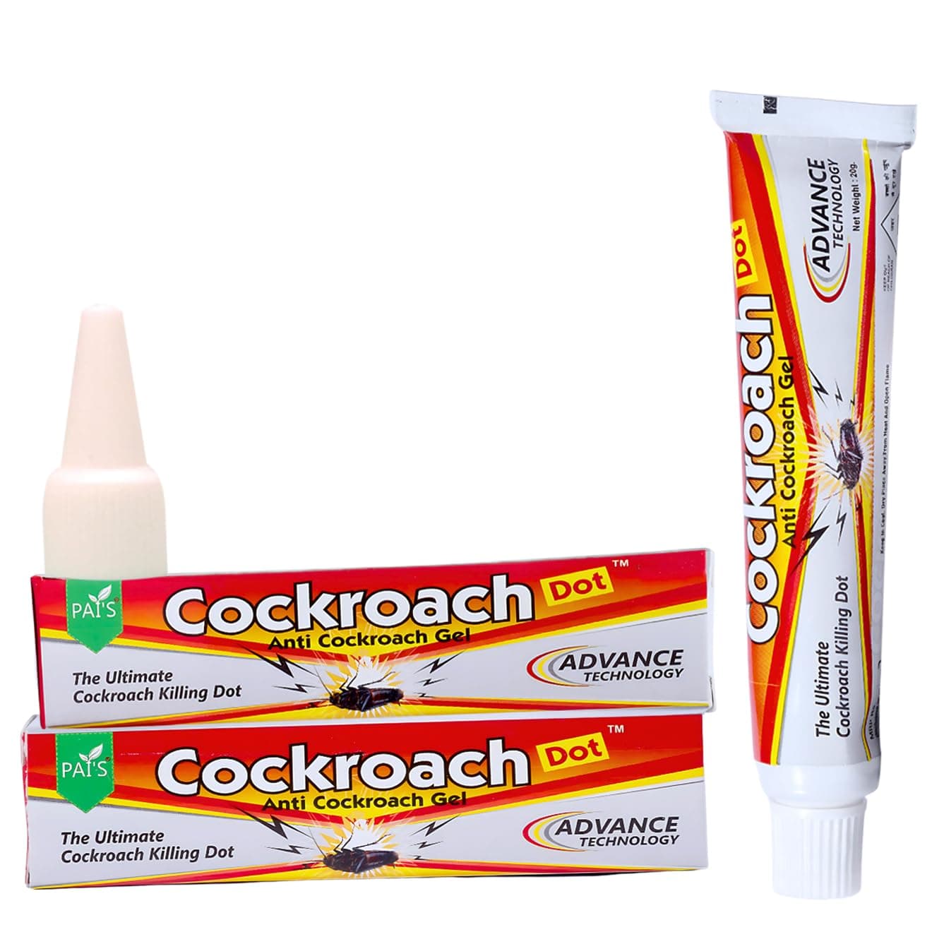 Cockroach Dot Pai's Cockroach Killer Gel , Brown , (Pack of 2, 40 Grams Each)