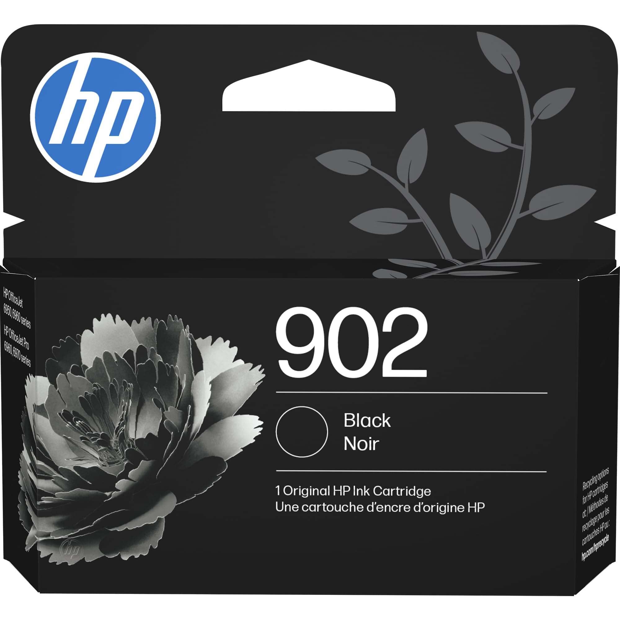 HP 902 Black Ink Cartridge for HP Printers | Works with Printer Series: OfficeJet 6954, 6958, 6962; OfficeJet Pro 6968, 6975, 6978 | Eligible for Instant Ink | T6L98AN