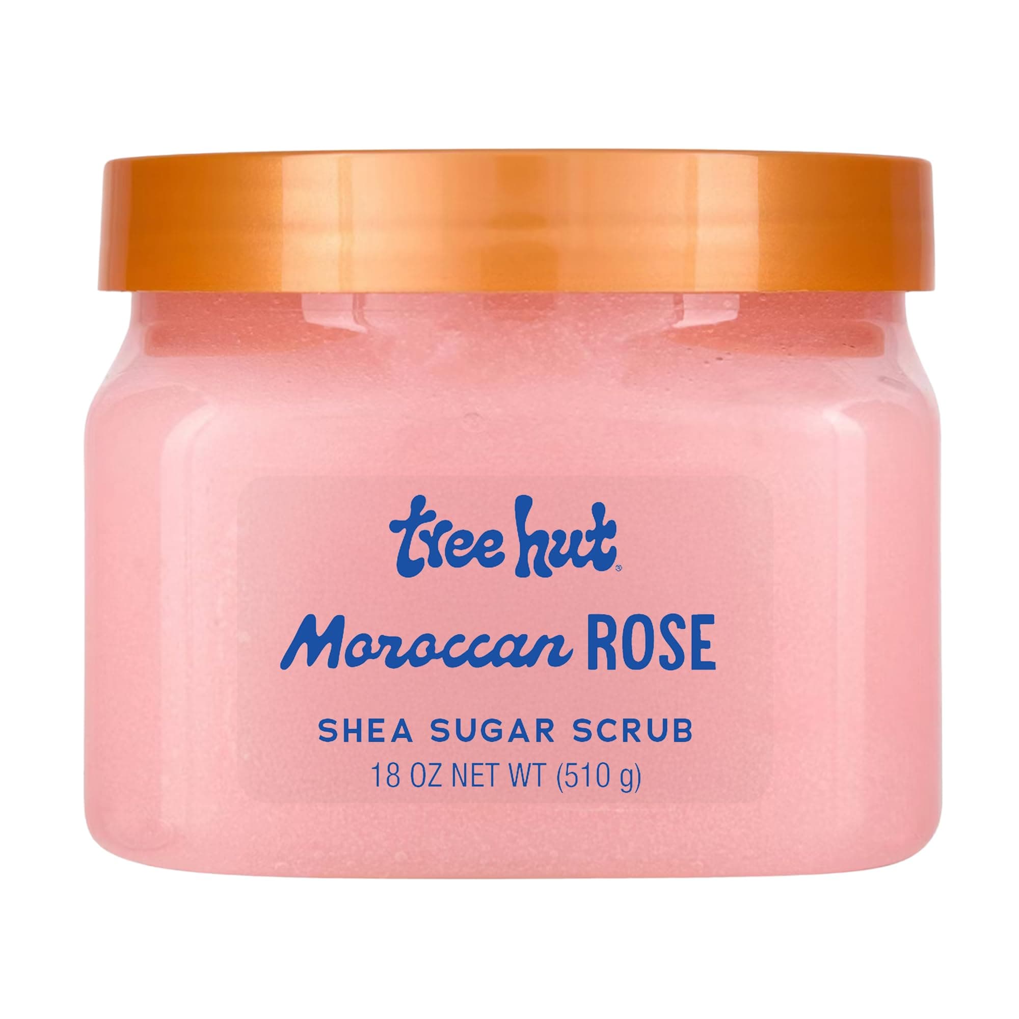 Tree Hut Moroccan Rose Shea Sugar Scrub, 18 oz (510g) Exfoliating & Hydrating Body Scrub with Shea Butter & Essential Oils, Smooth & Soften Skin (Package May Vary)