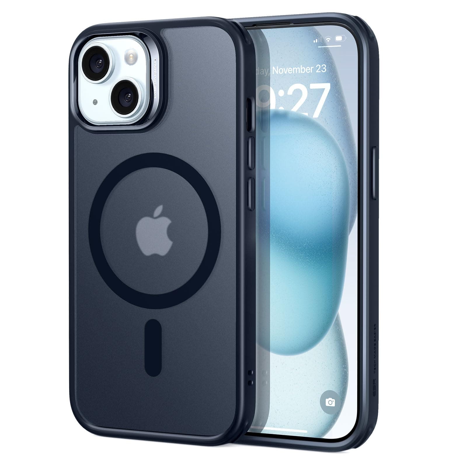 ESR Sidekick Hybrid Case Compatible with iPhone 12/12 Pro (2020), with HaloLock Magnetic Wireless Charging, Scratch Resistant Back, Grippy Protective Frame, Frosted Black