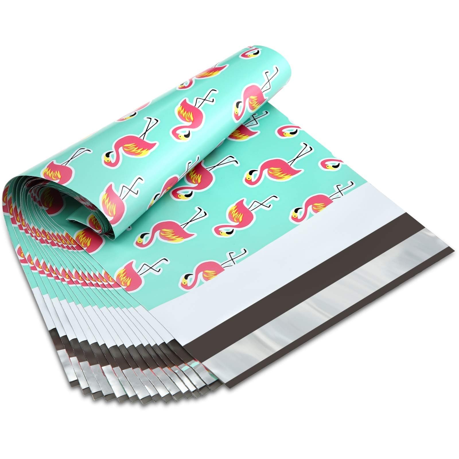 UCGOU Poly Mailers 6x9 Inch Flamingo Designer 100 Pack Patterned #1 Shipping Bags Mailing Envelopes Self Seal Waterproof and Tear Proof Boutique Postal Small Business for Jewelry and More