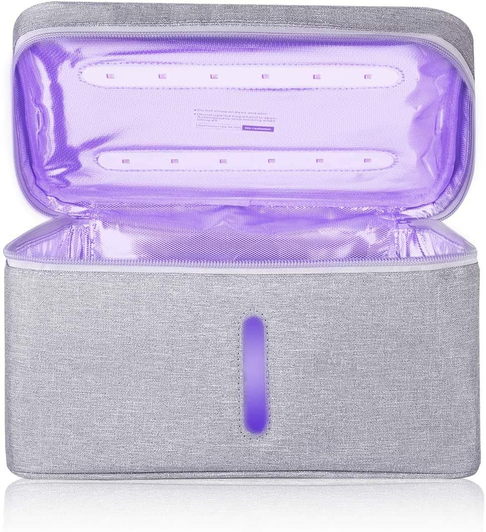 UV Sterilizer bag Ultraviolet Light Disinfection Box for Cell Phone, SUKUOS Portable Sanitizer Storage Bag Kills 99.9% of Mold for Baby Bottle/Underwear/Manicure