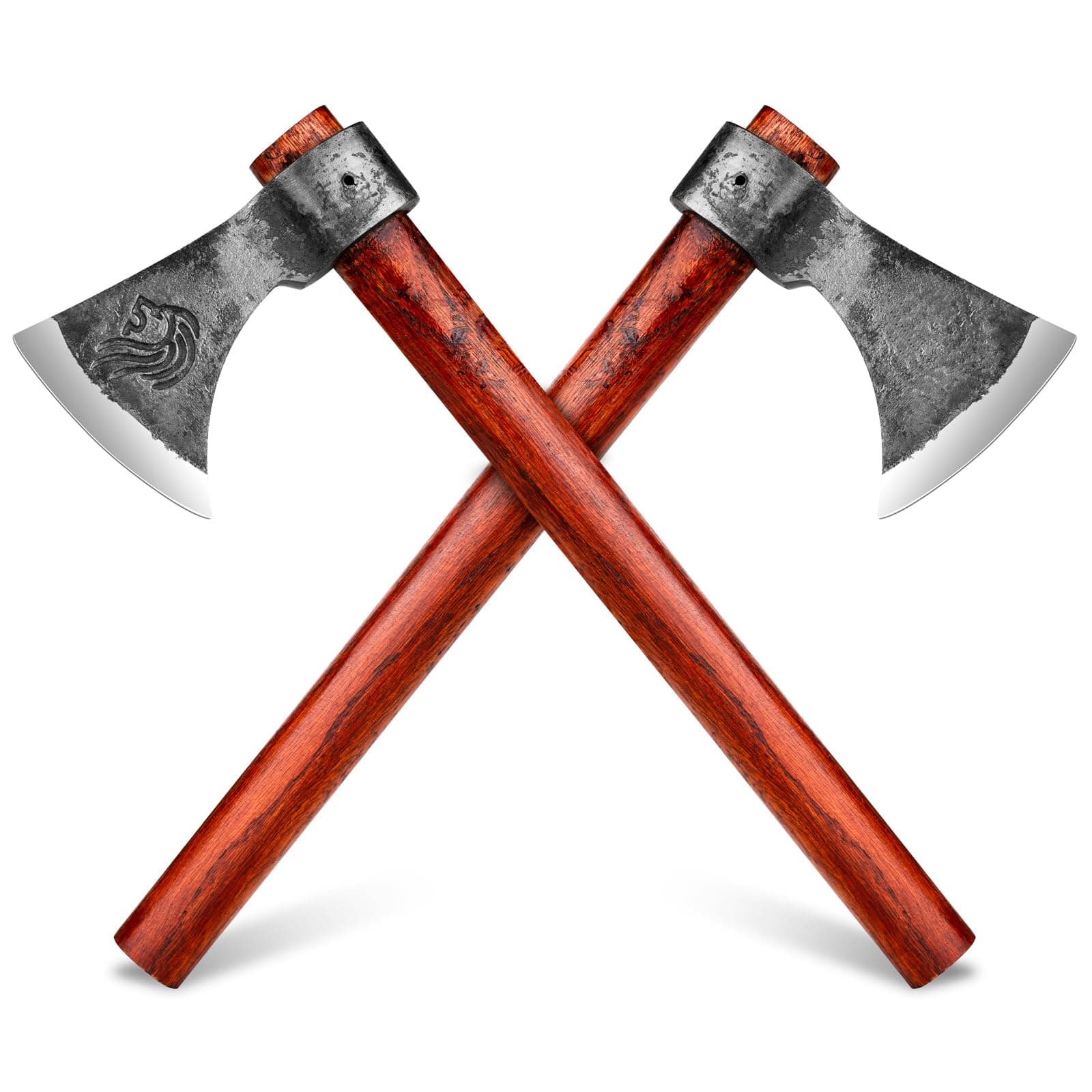 NEDFOSS Vikings Throwing Axes, 2 Pack of 16 Inches Throwing Axe Set with 1065 High Carbon Steel & Wooden Handle. Perfect for Axe Throwing Game, Recreation & Competition, Great Gift for Men(2pcs)