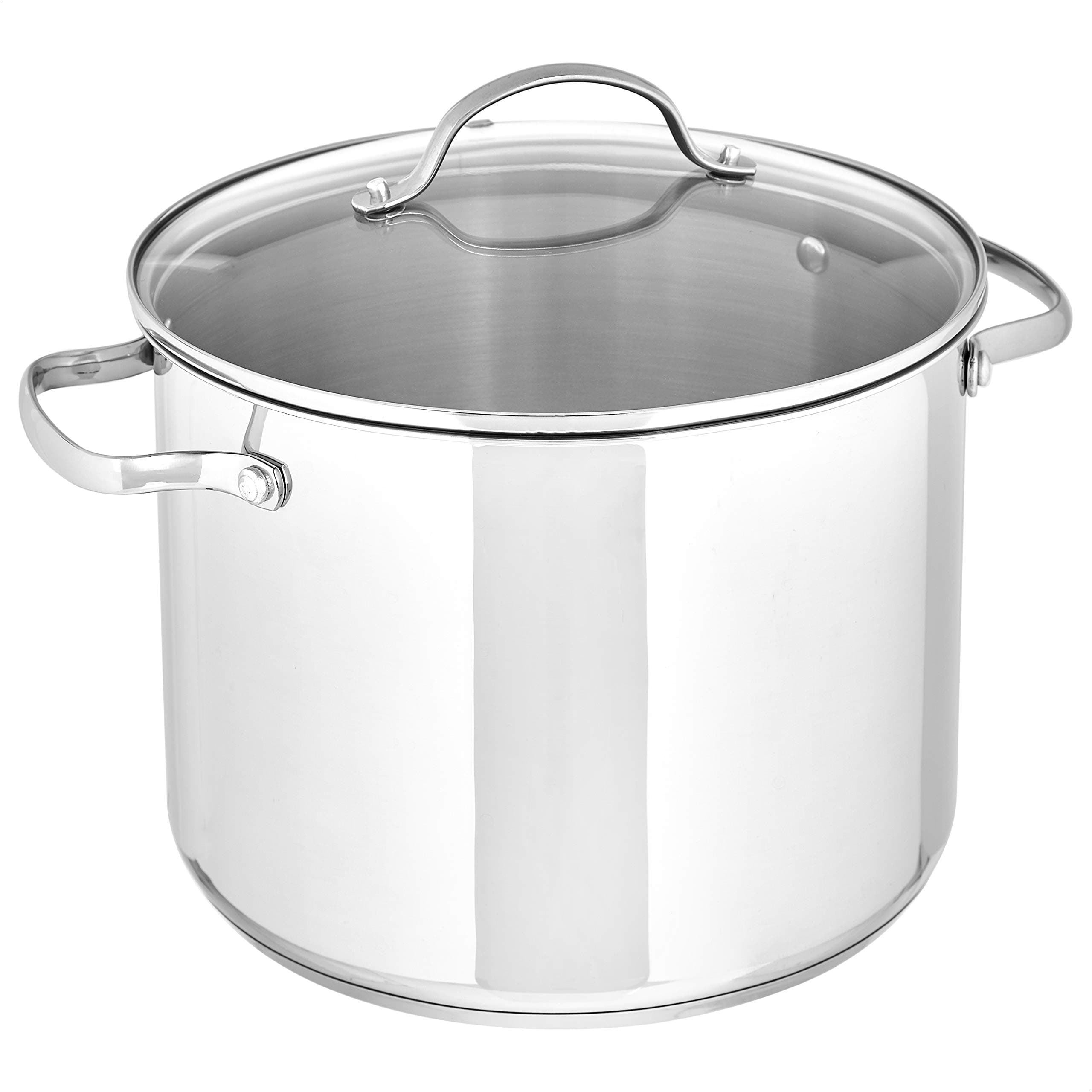 Stainless Steel Stock Pot with Lid, 7.6 litre, Silver