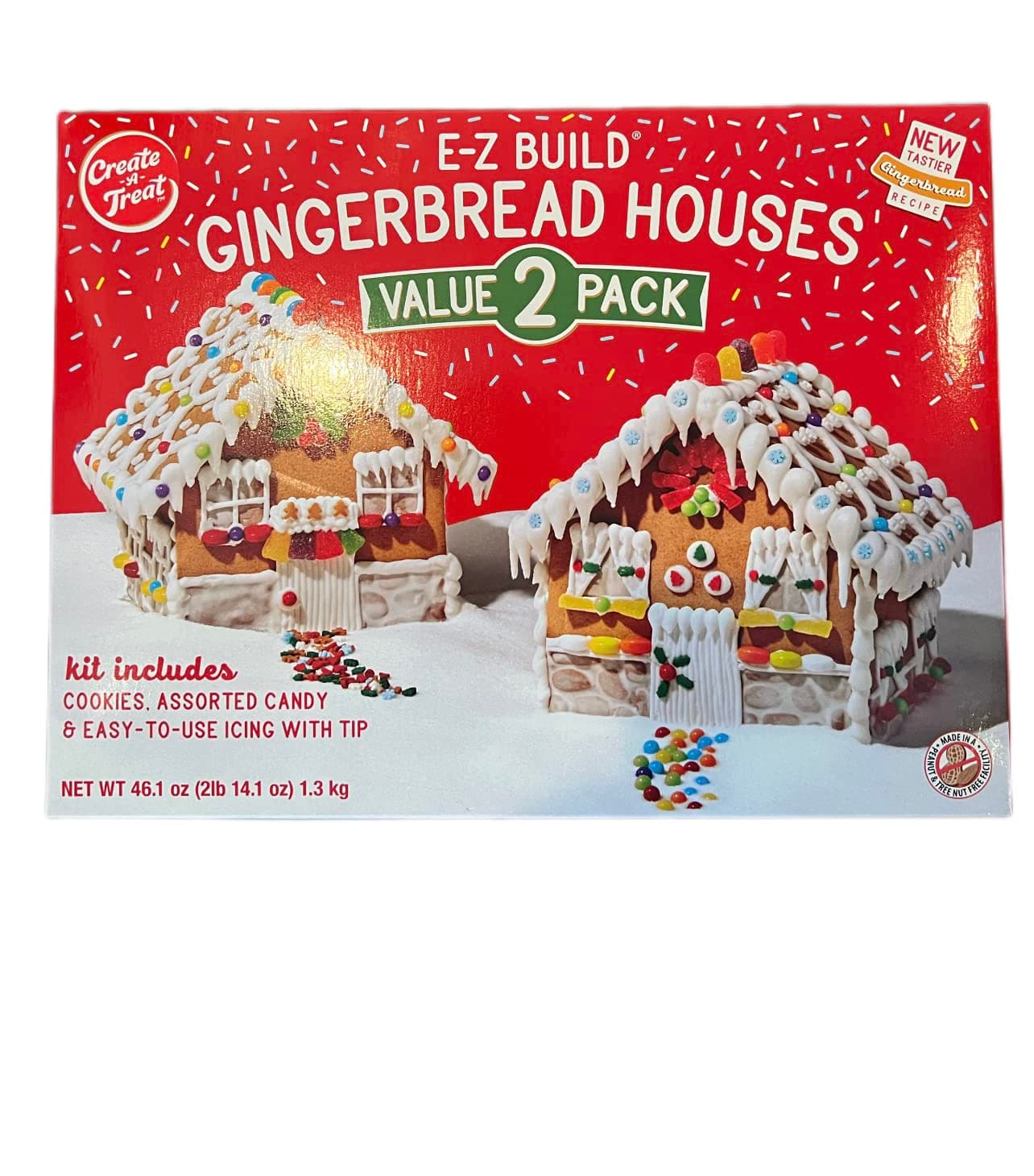 Create-A-Treat E-Z Build Gingerbread Houses, Value 2-Pack, 46.1 ounces