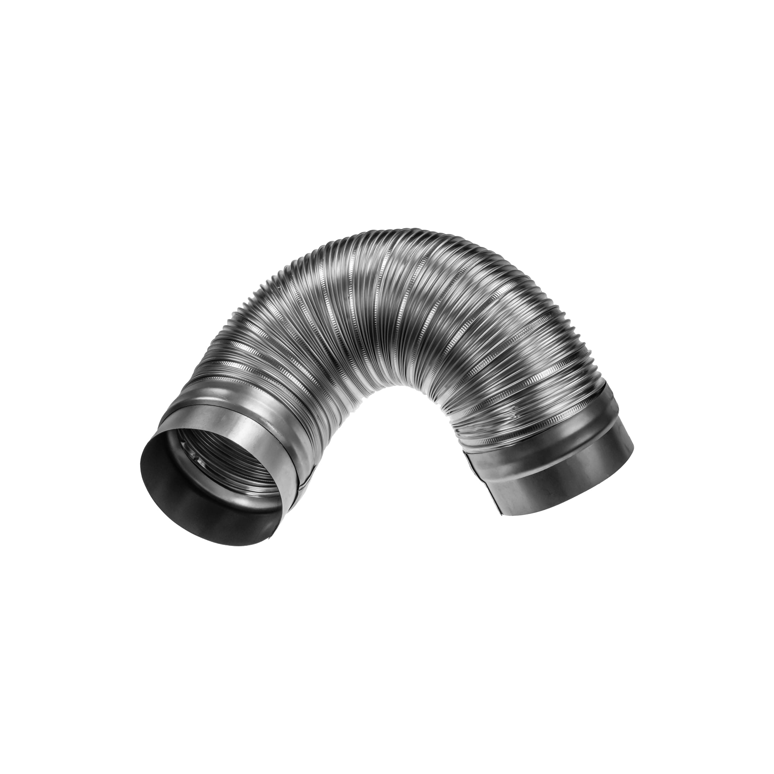 4" Inch Flexible Duct - 1.48 to 3.28 ft Length - Corrugated Aluminum Ducting Connector - Galvanized Steel End Sleeves - Washer and Dryer Exhaust Duct - Dust Collection Hose - Dryer Duct