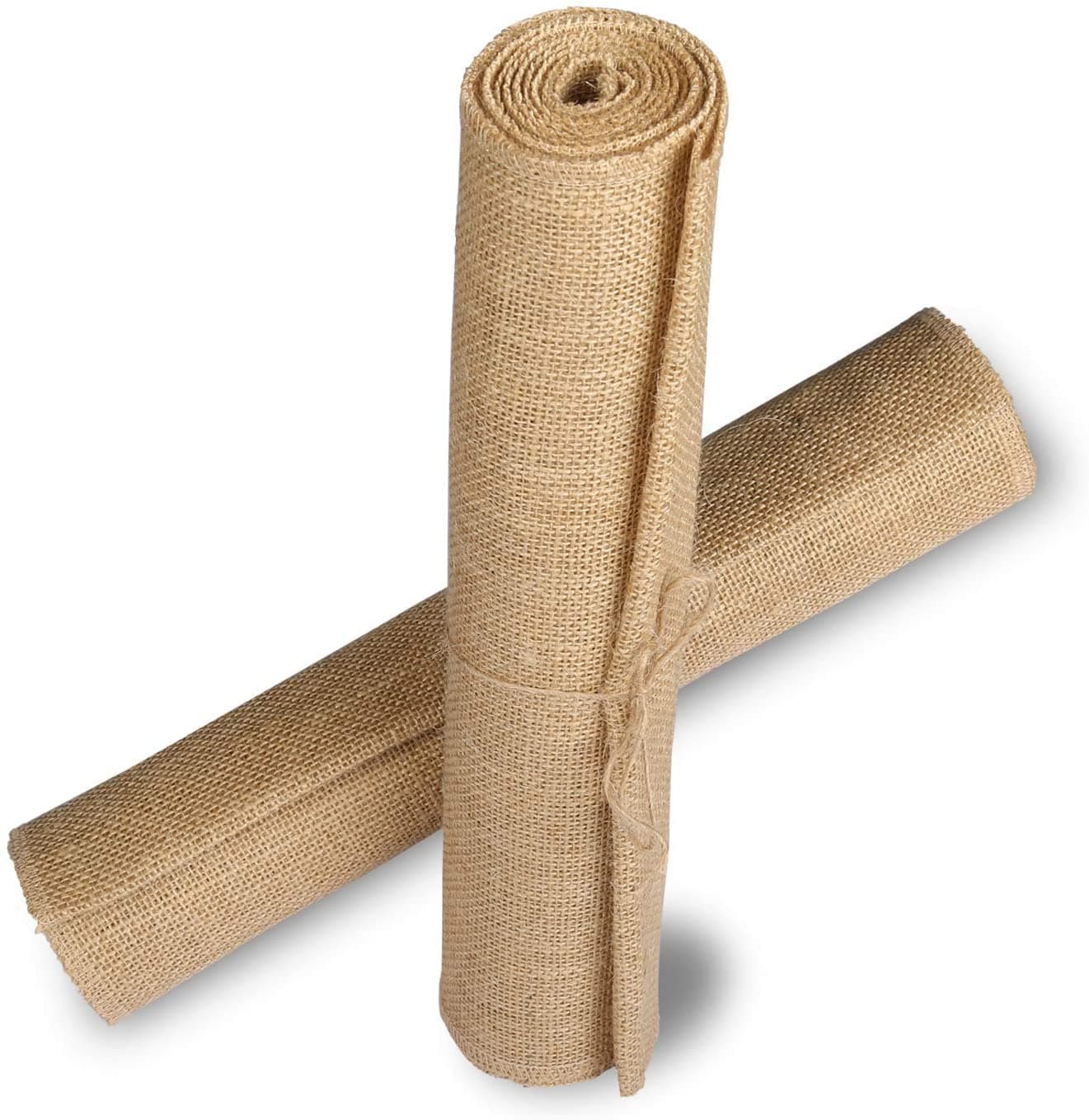 PREMIFY Jute Roll Ribbon, 48cm X 5 Meter Natural Rustic Burlap Fabric Ribbon, Used as Table Runner/Arts Crafts/Gift Wrapping/Wedding & Party Decorations