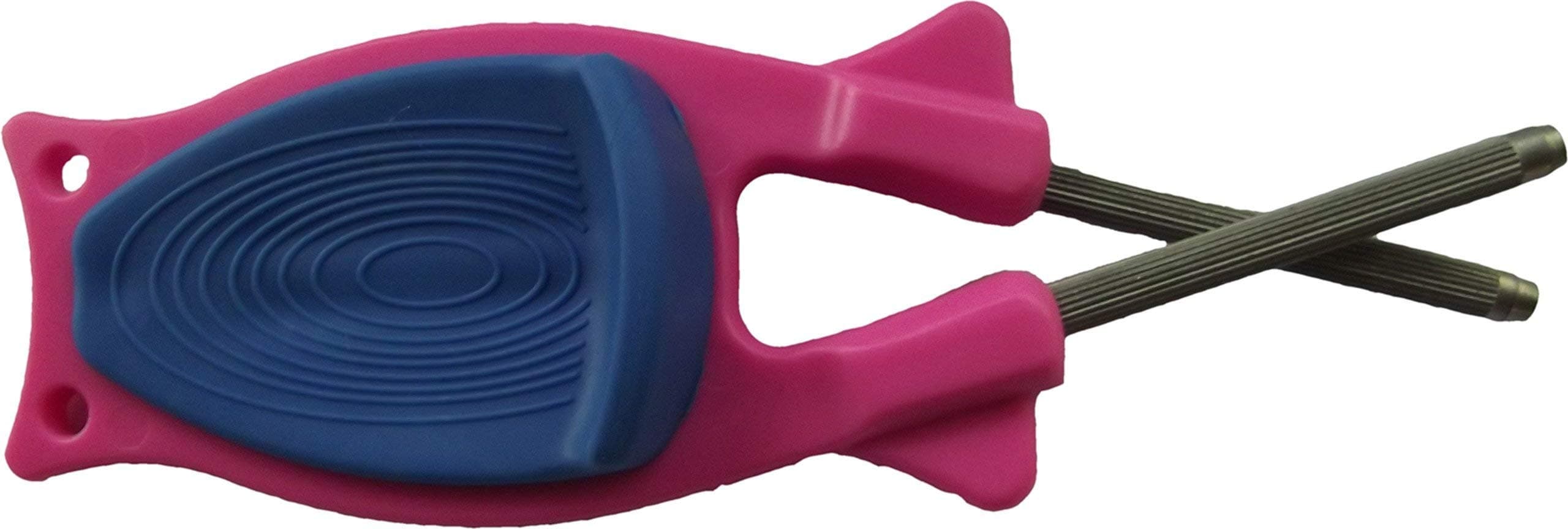Hot Pink Knife Sharpener, Quick and simple to use. Made to sharpen and hone blades back to their original edges.