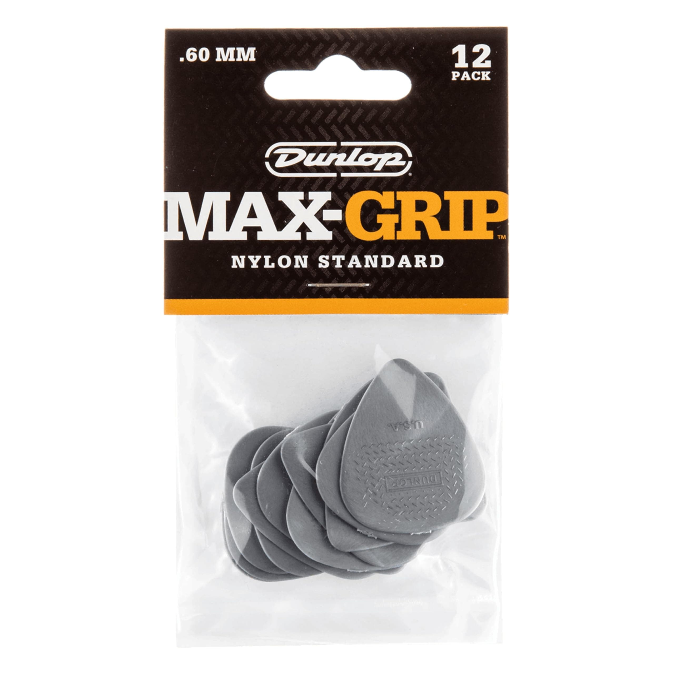 Jim Dunlop Max-Grip® Nylon Standard Pick .60MM - 12 Pack