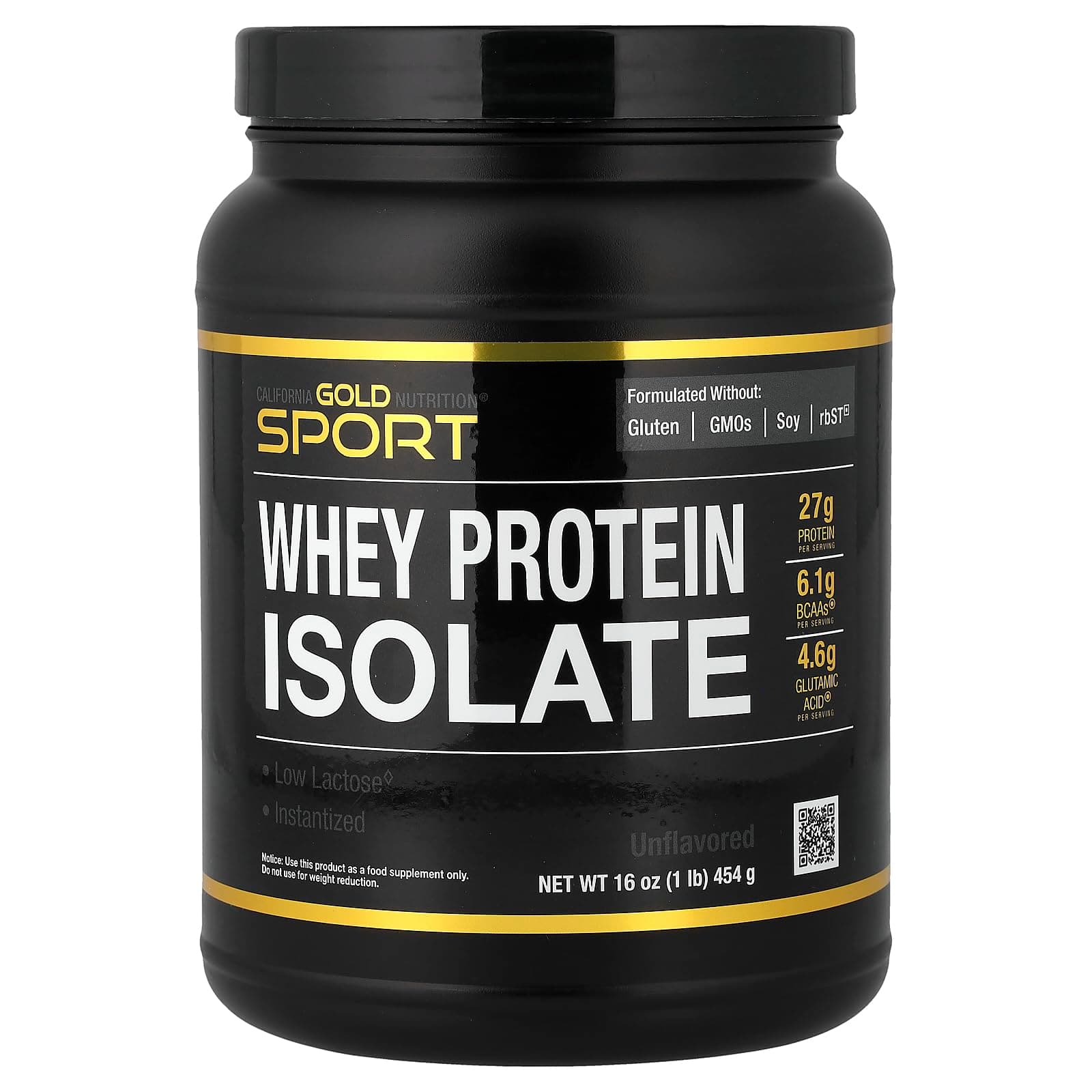 Sport, Whey Protein Isolate, Unflavored, 1 lb (454 g)