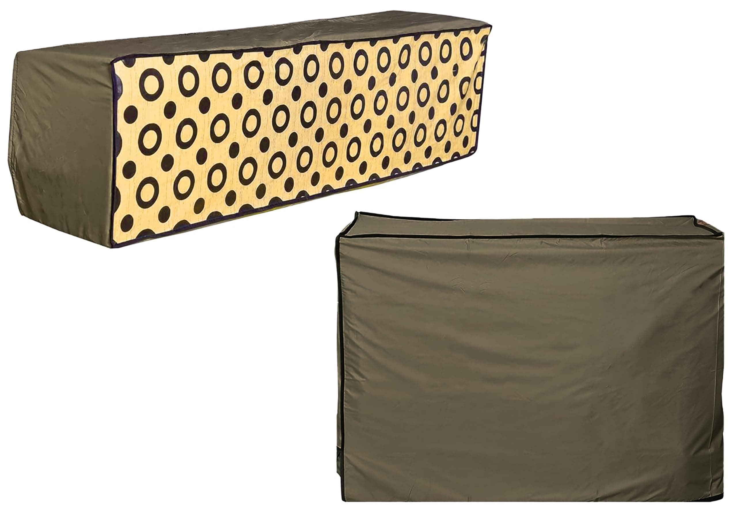 Yellow Weaves 100% Waterproof and Dust Proof Split AC Cover for 1.5 Ton - Brown