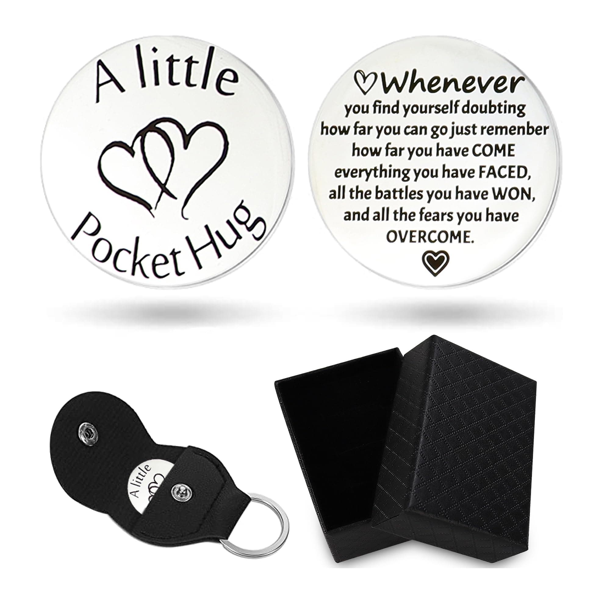 Yiflin Pocket Hug Token with PU Leather Keychain (Encourage 2)
