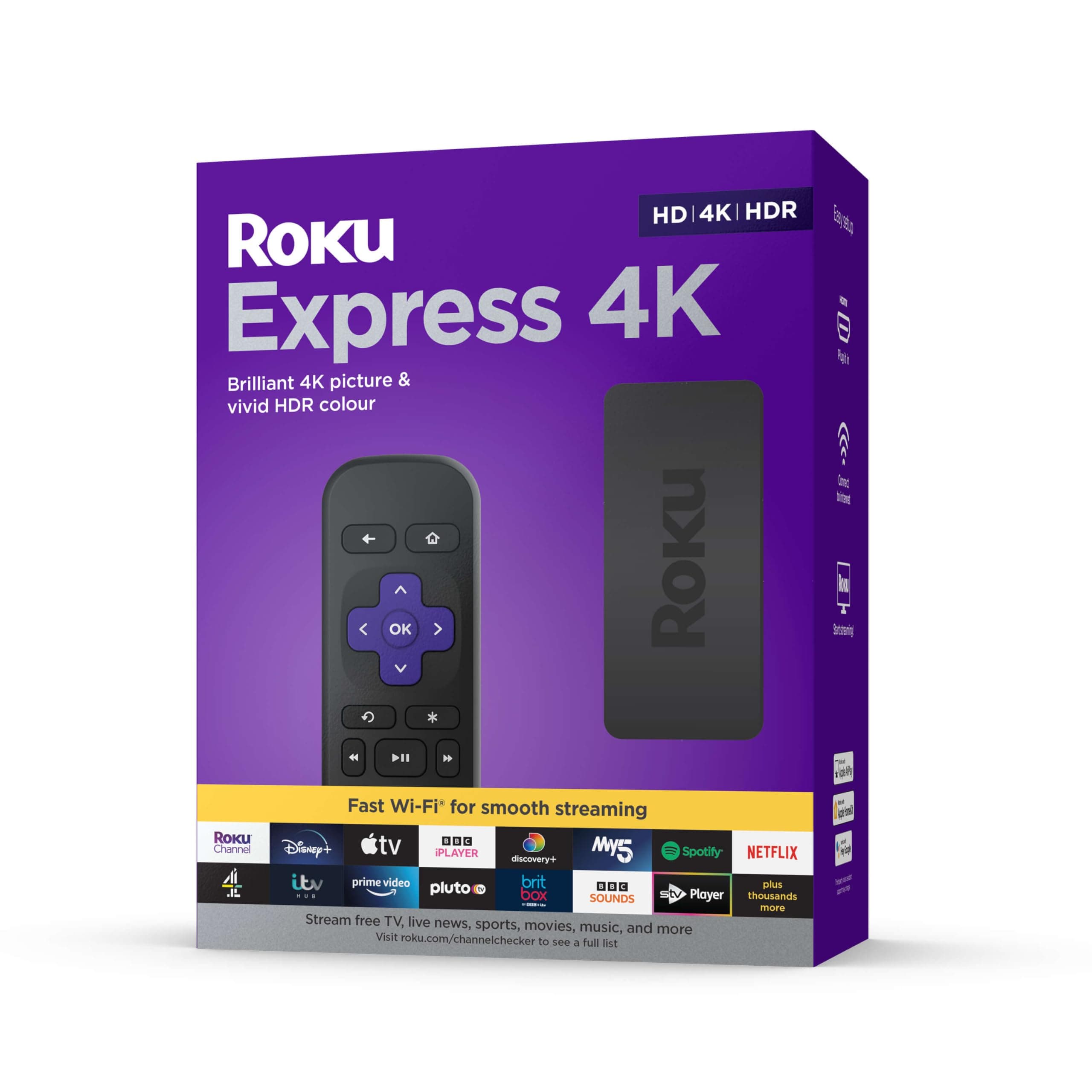 Express 4K | HD/4K/HDR Streaming Media Player, Black