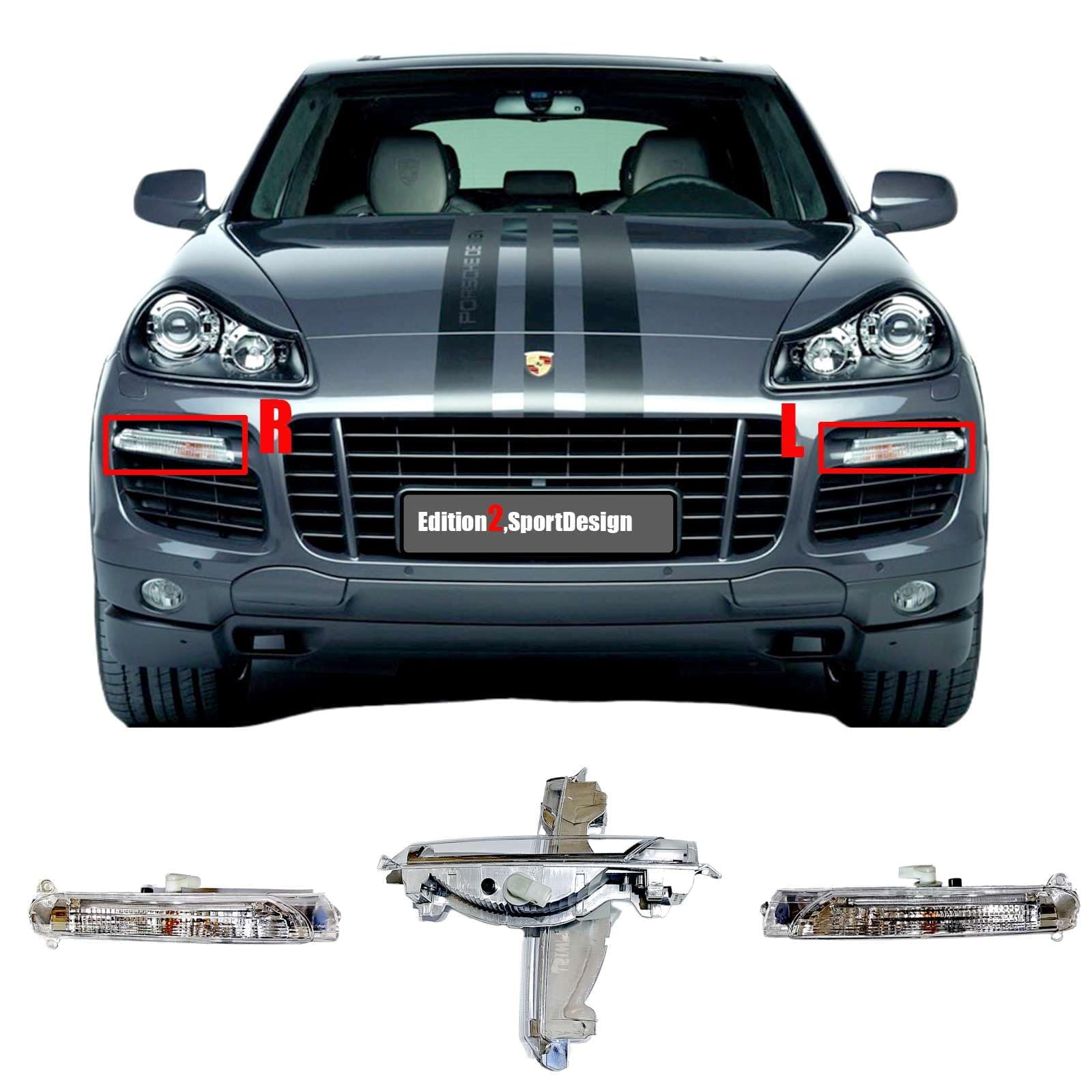 DRL Daytime Running Light Assemlby for 07-10 Porsche Cayenne 9PA1 957 Fit GTS S Turbo Sport 3.6L 4.8L 2007 2008 2009 2010 Front Turn Signal Lamp LED Side Right