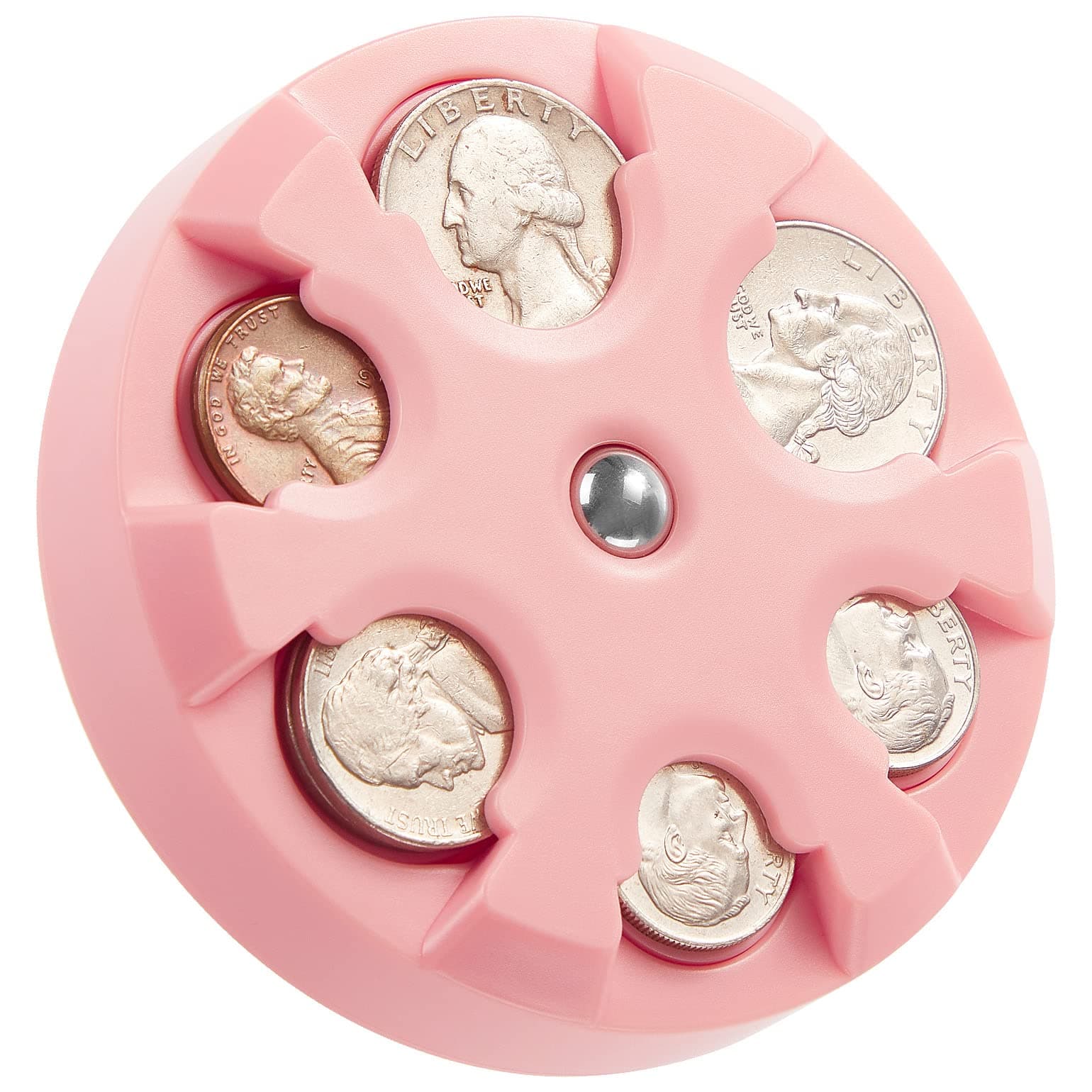 JOYTUTUS Coin Holder, Portable Coin Change Organizer, Universal Coin Storage Coin Holder for Car, Wallets, Pockets (Pink)